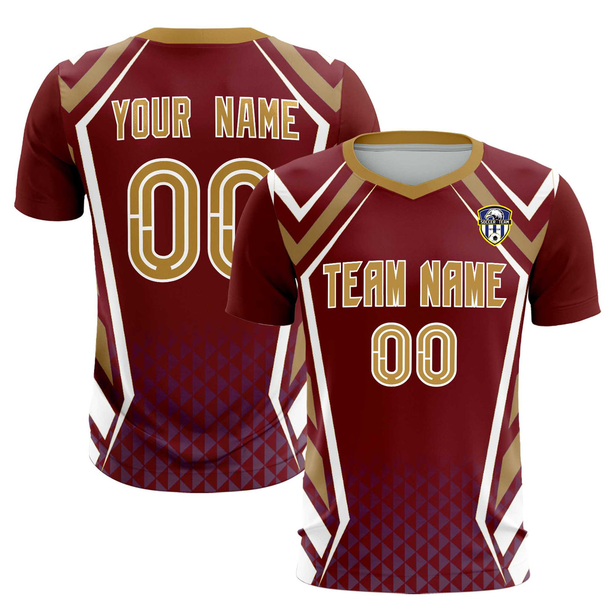 Custom Crimson Abstract Breathable Football Kit Jersey