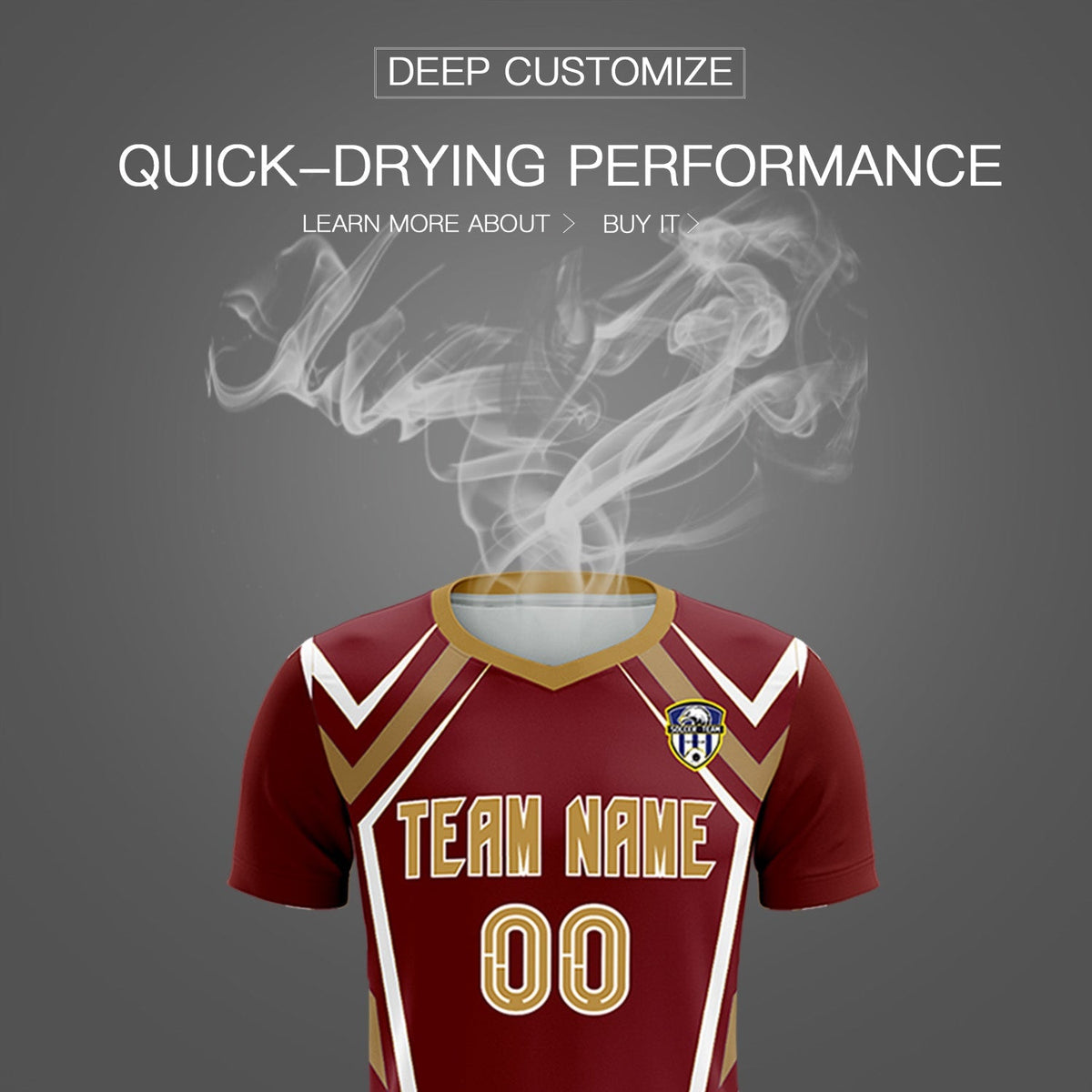 Custom Crimson Abstract Breathable Football Kit Jersey