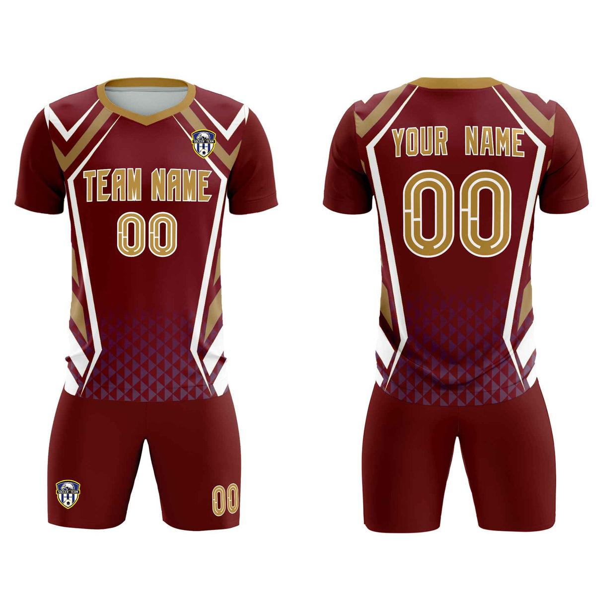 Custom Crimson Abstract Breathable Football Kit Jersey