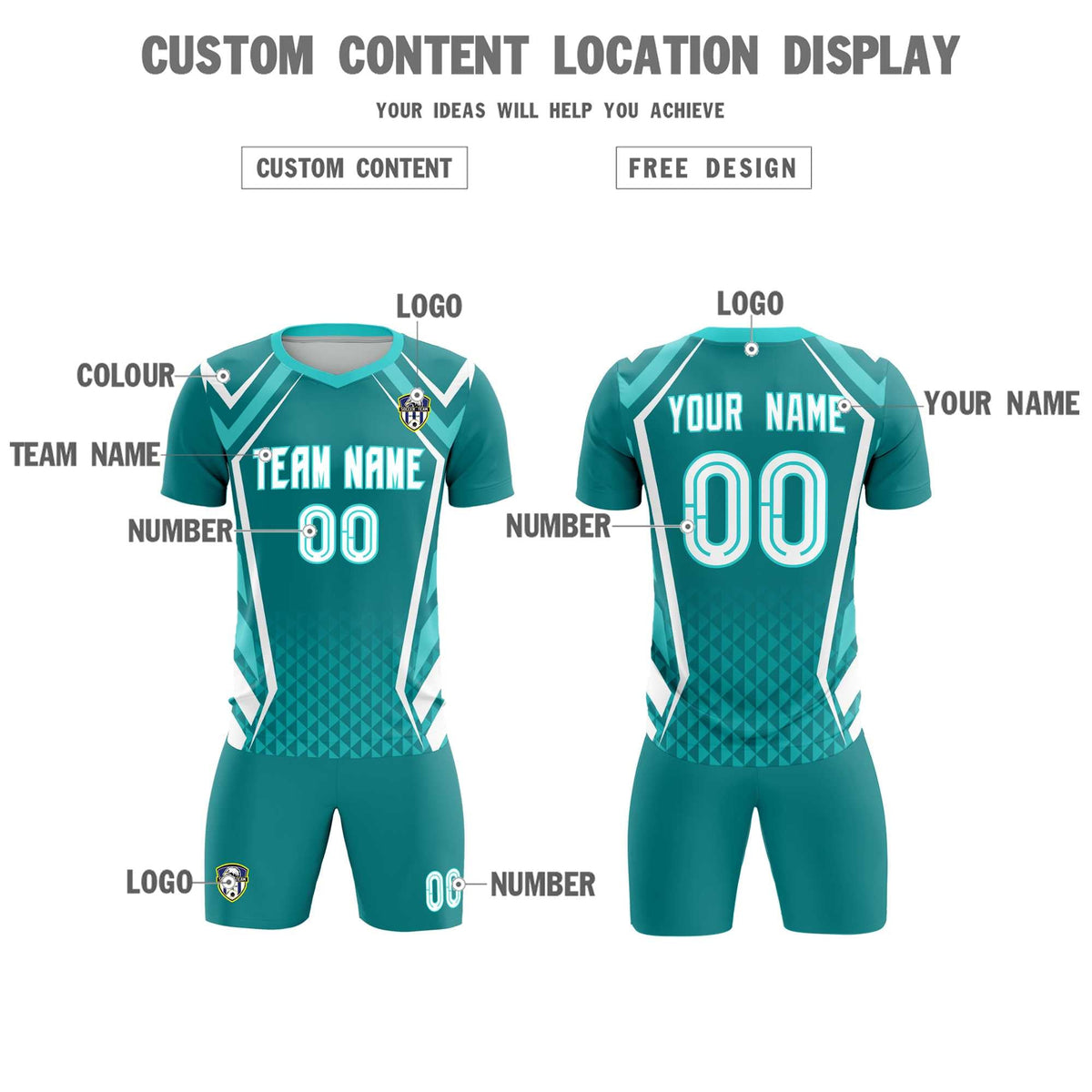 Custom Sky Blue Abstract Breathable Football Kit Jersey