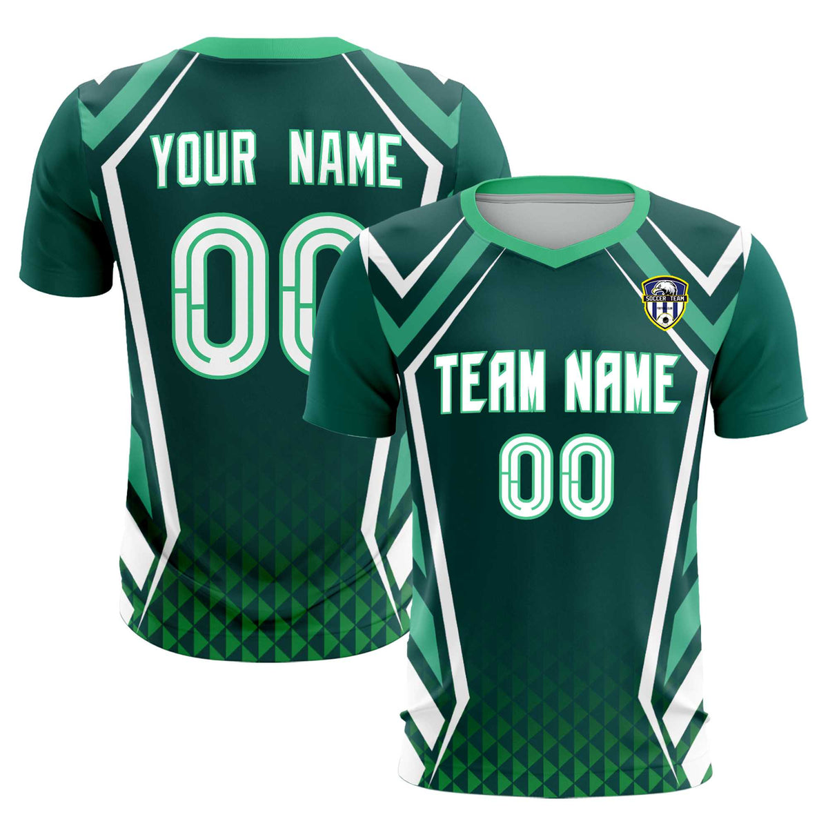 Custom Aqua Abstract Breathable Football Kit Jersey