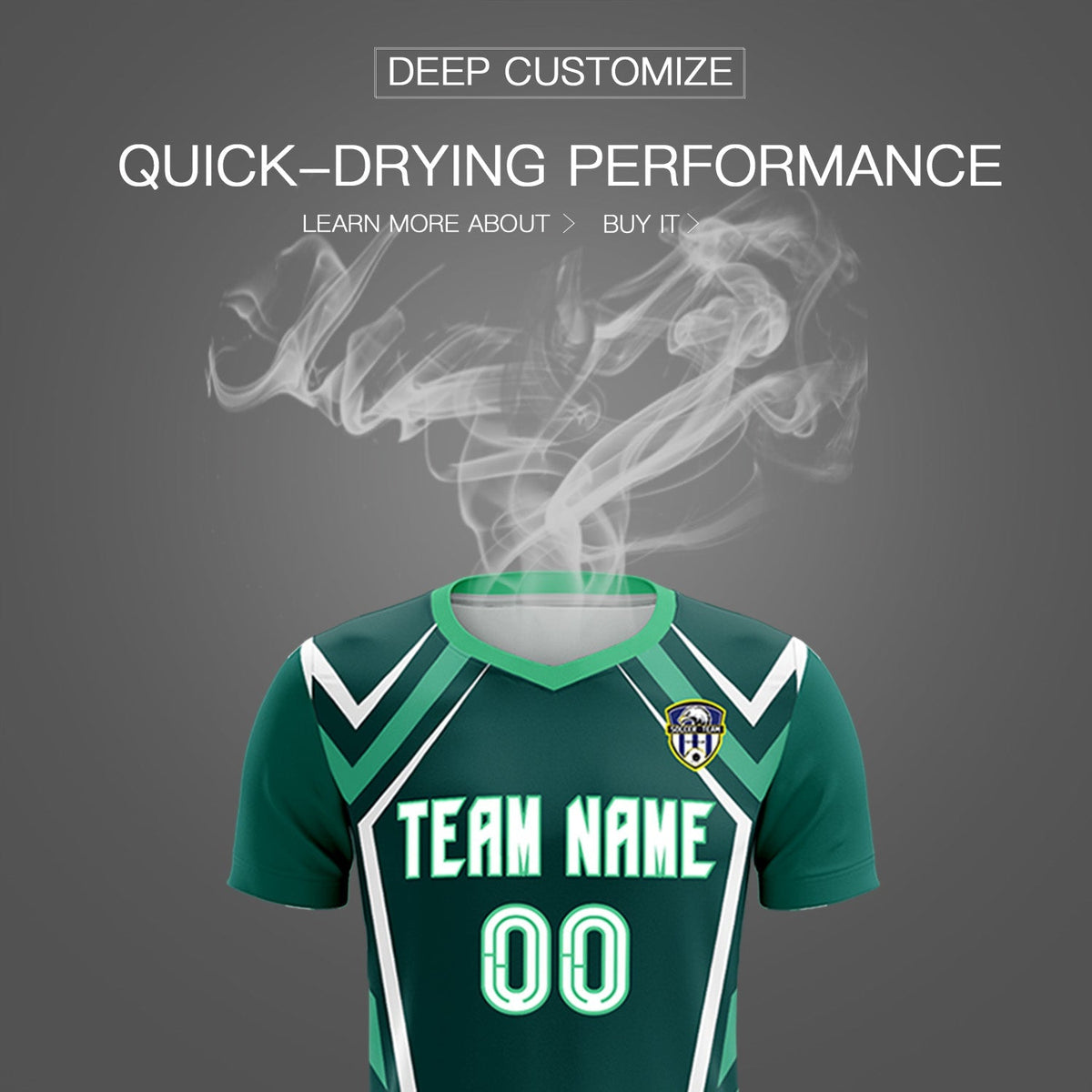 Custom Aqua Abstract Breathable Football Kit Jersey