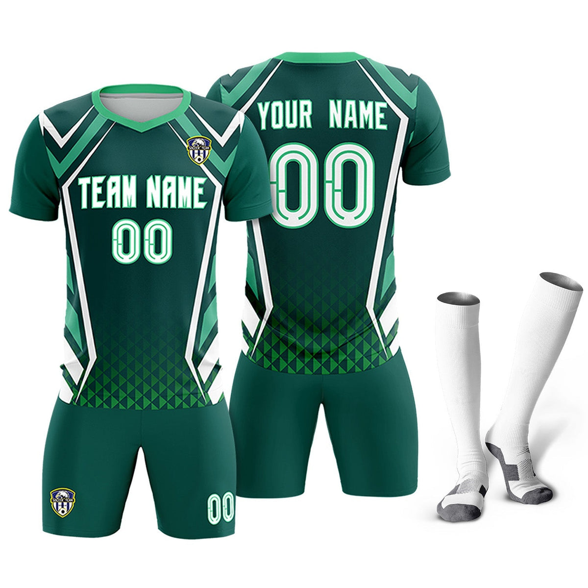 Custom Aqua Abstract Breathable Football Kit Jersey