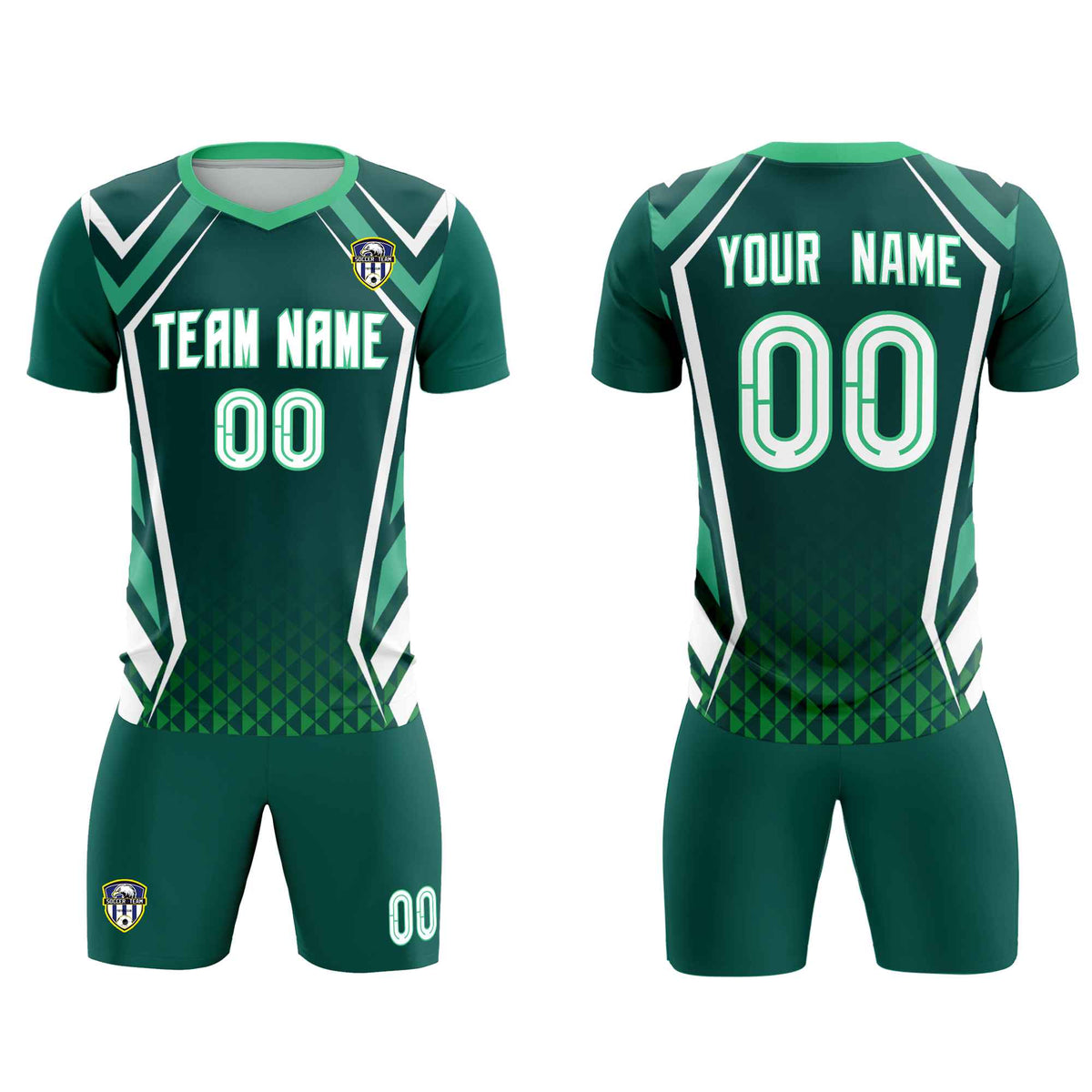 Custom Aqua Abstract Breathable Football Kit Jersey