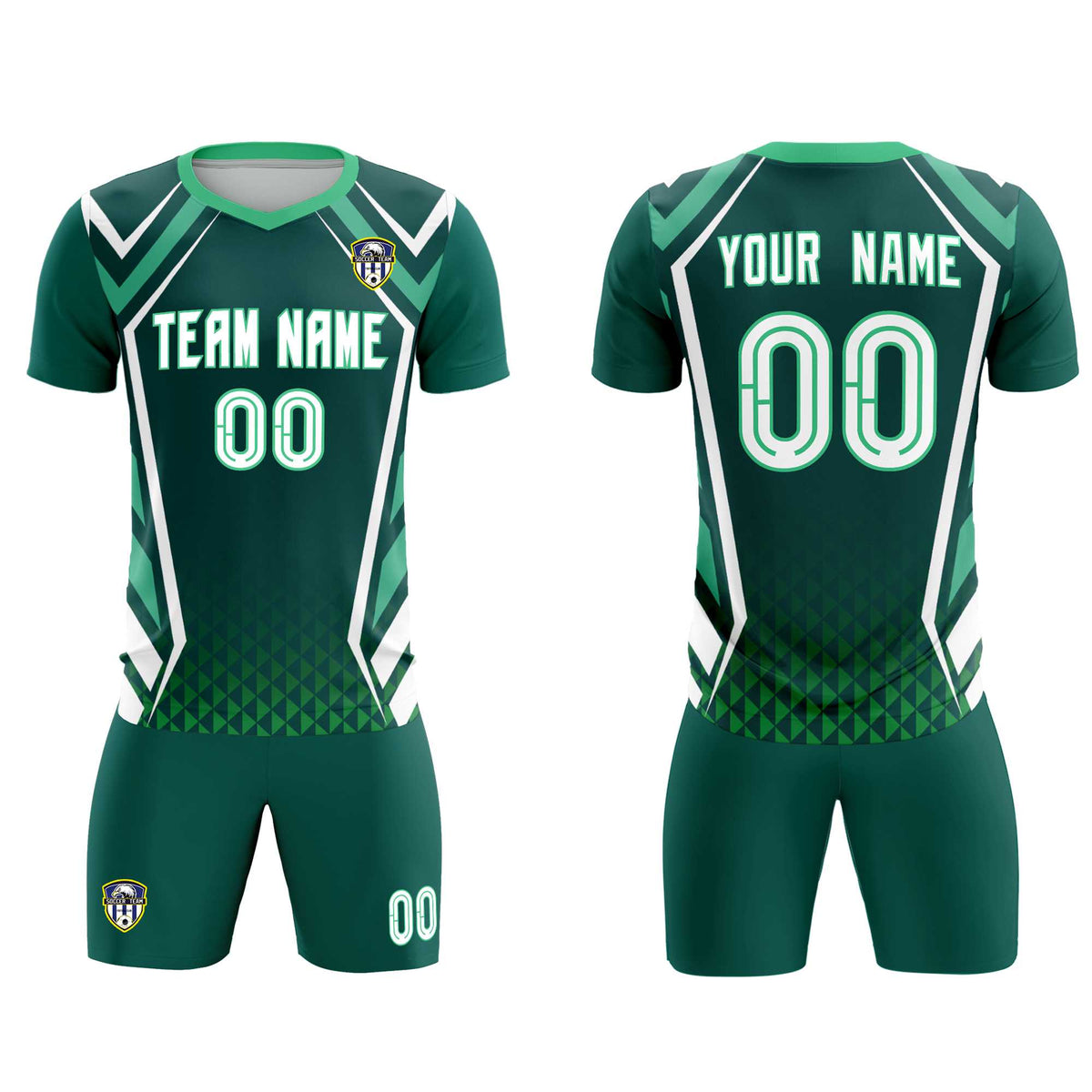 Custom Aqua Abstract Breathable Football Kit Jersey