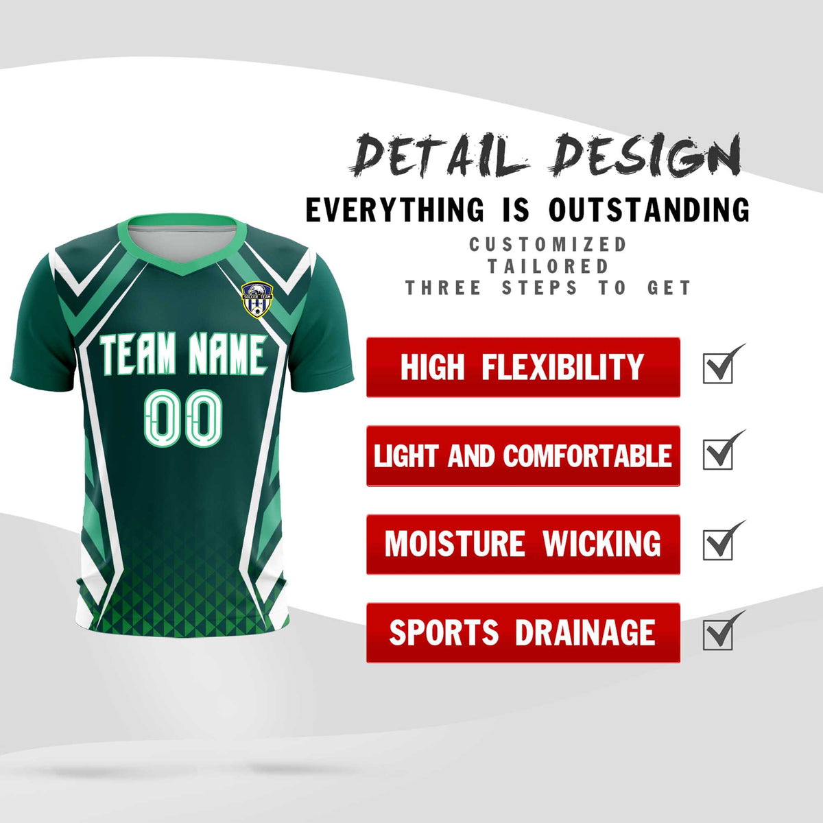 Custom Aqua Abstract Breathable Football Kit Jersey