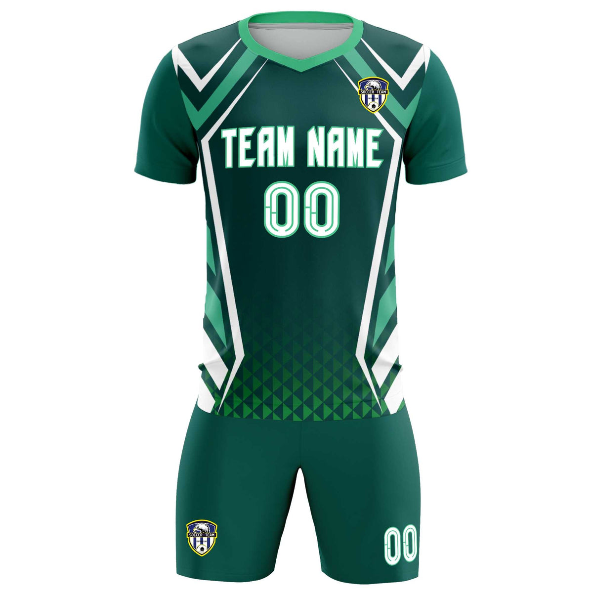 Custom Aqua Abstract Breathable Football Kit Jersey