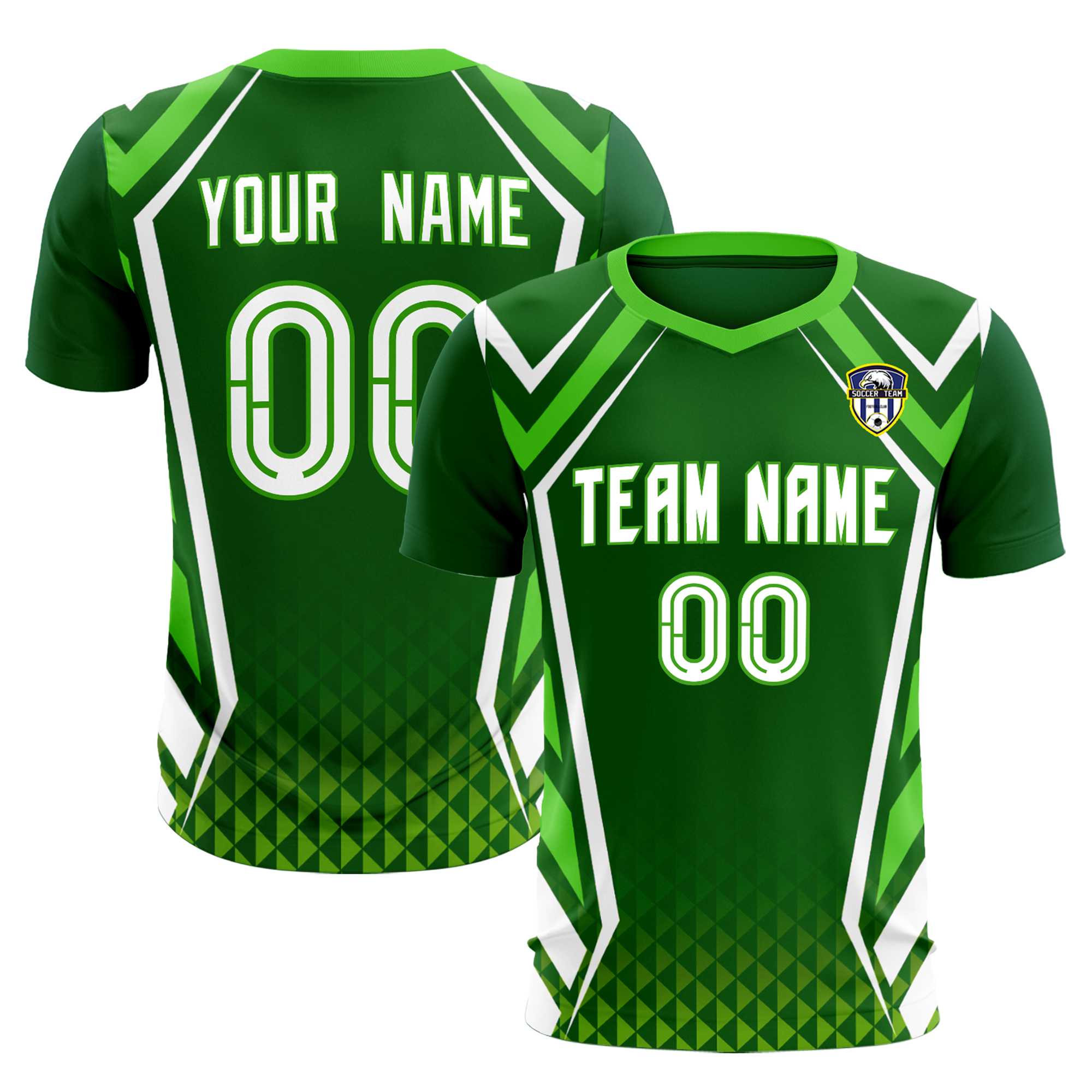 Custom Green Abstract Breathable Football Kit Jersey