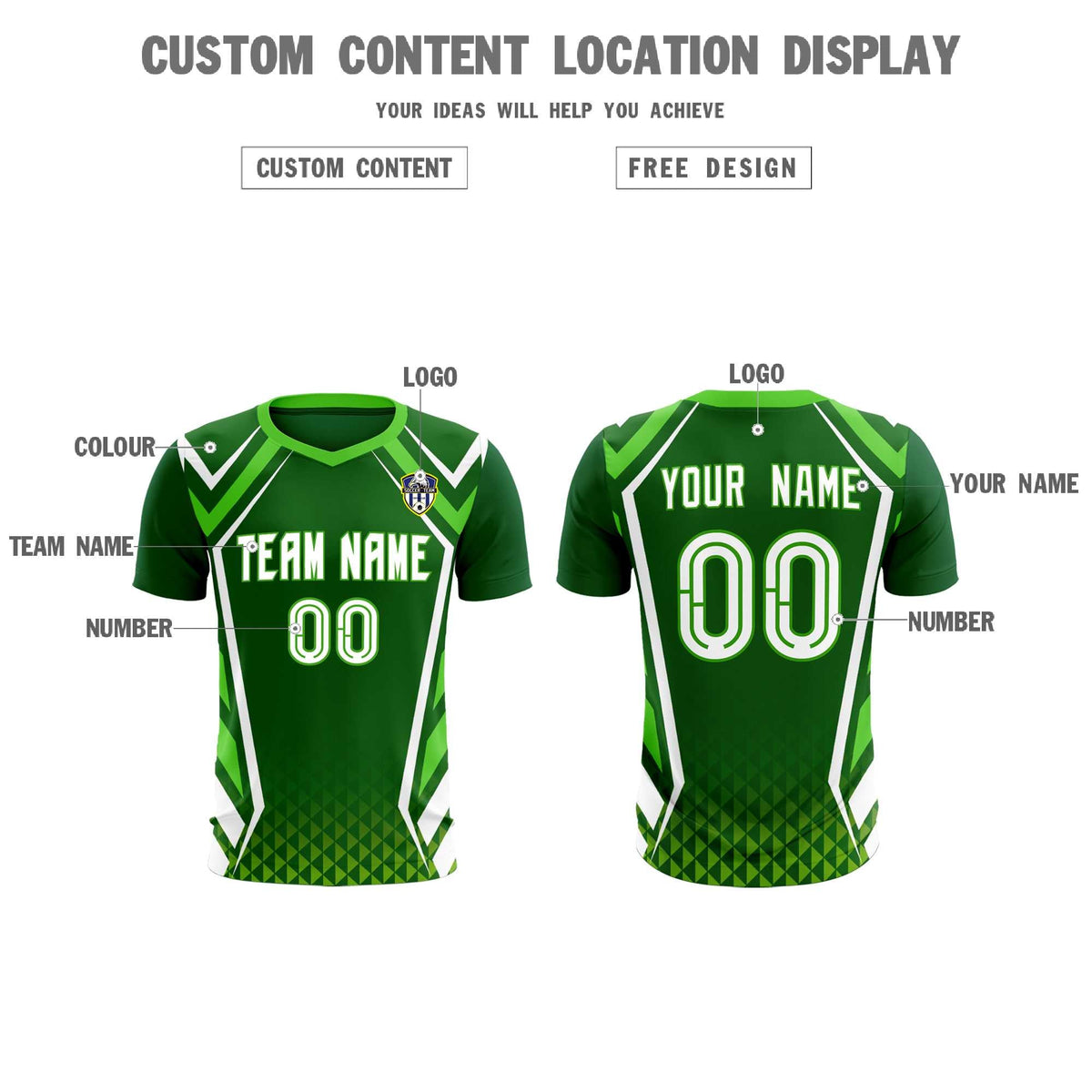 Custom Green Abstract Breathable Football Kit Jersey