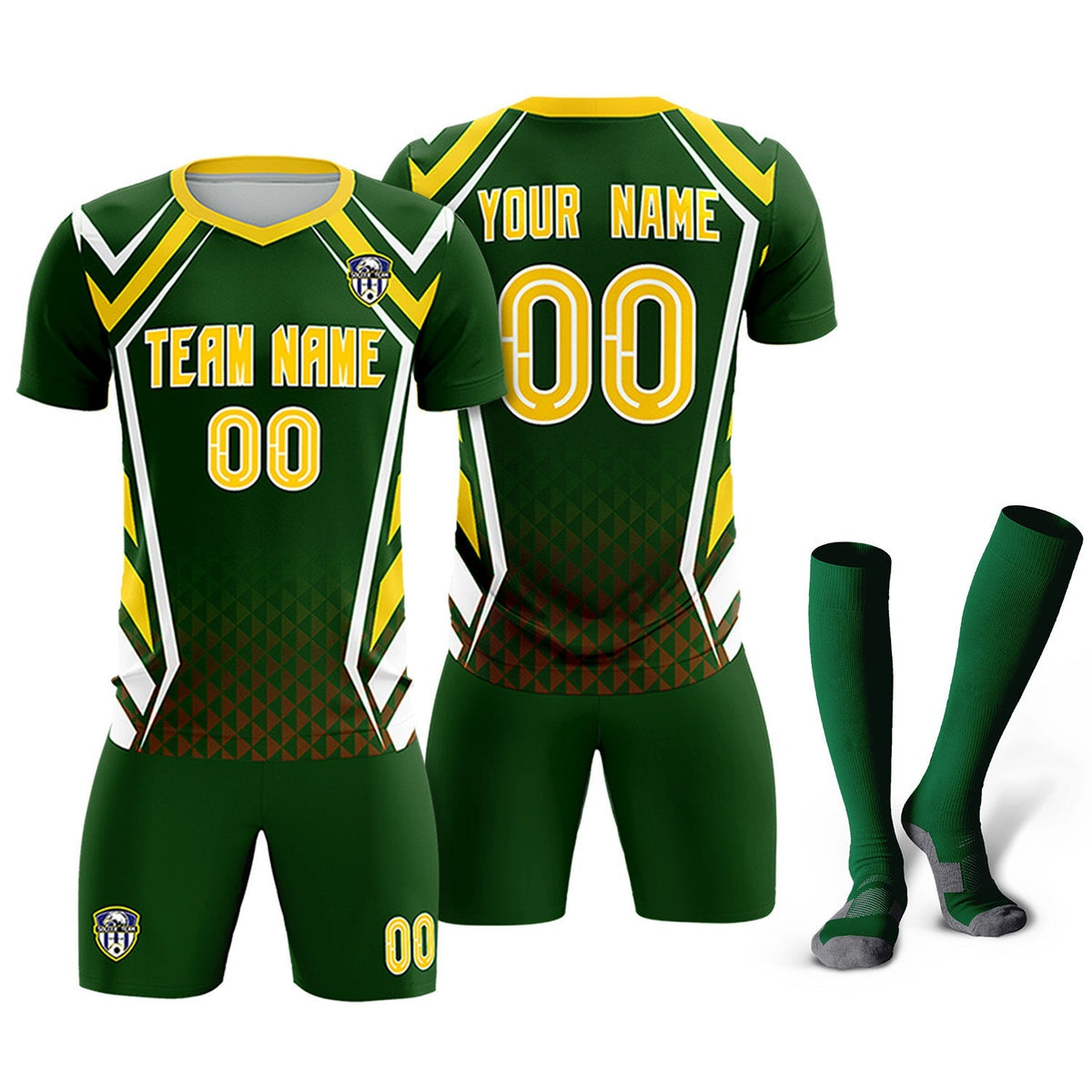 Custom Midnight Green Abstract Breathable Football Kit Jersey