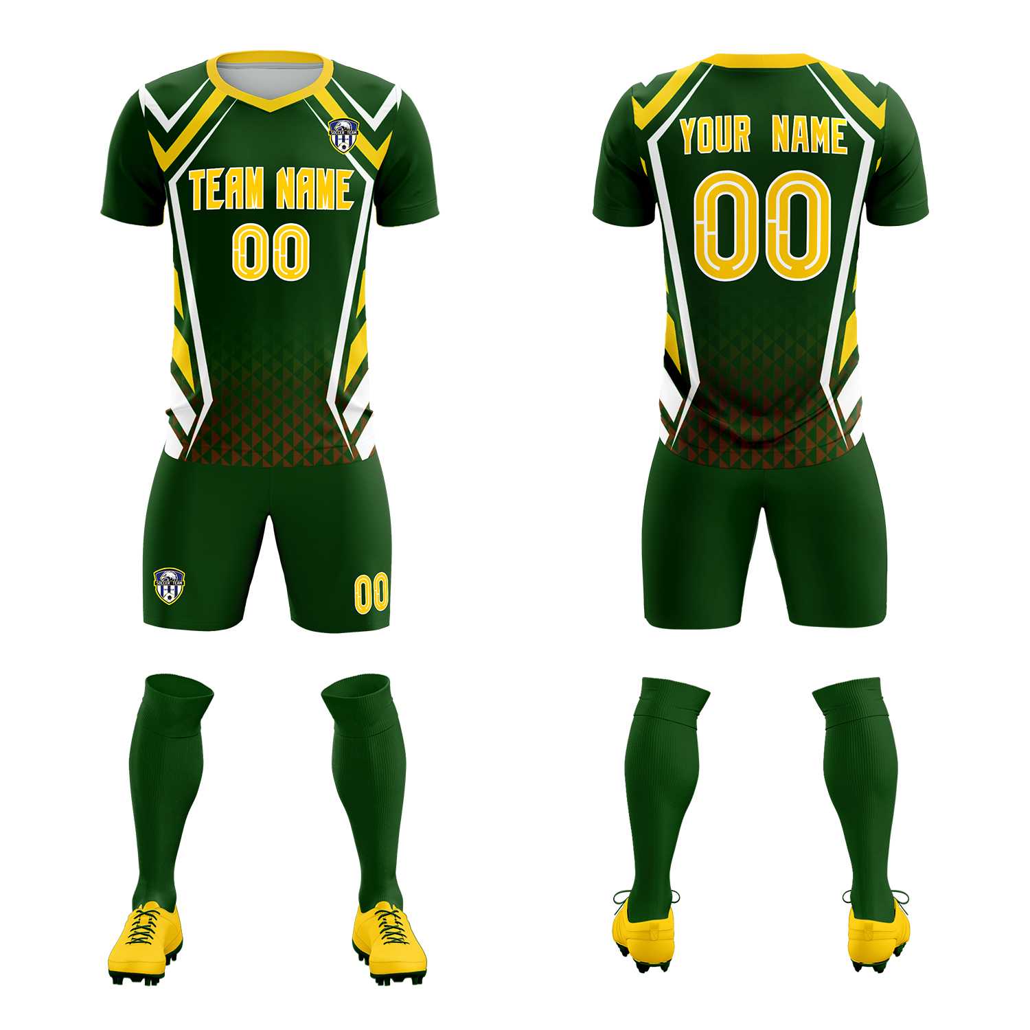 Custom Midnight Green Abstract Breathable Football Kit Jersey