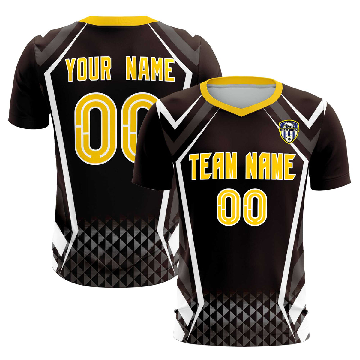 Custom Brown Abstract Breathable Football Kit Jersey