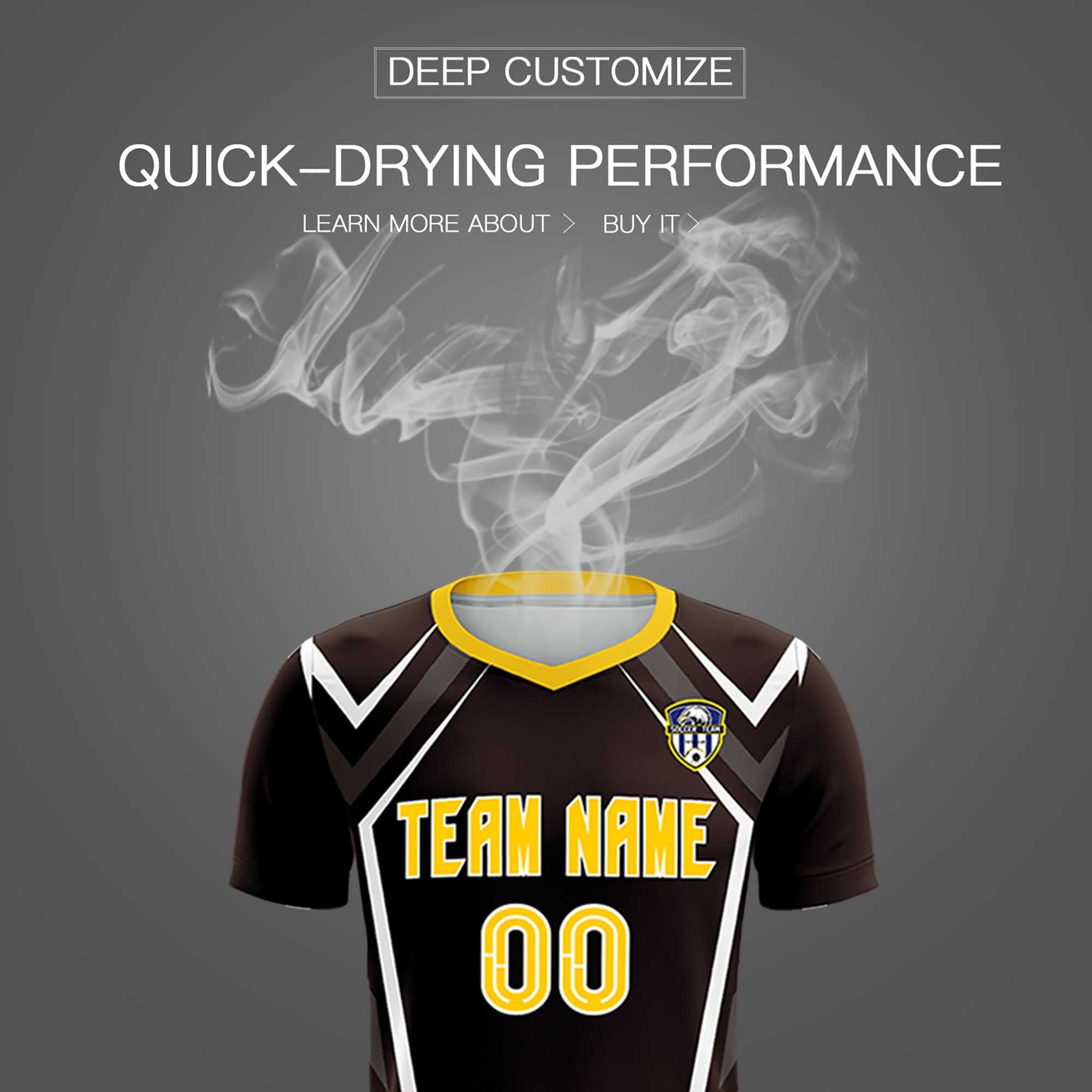 Custom Brown Abstract Breathable Football Kit Jersey
