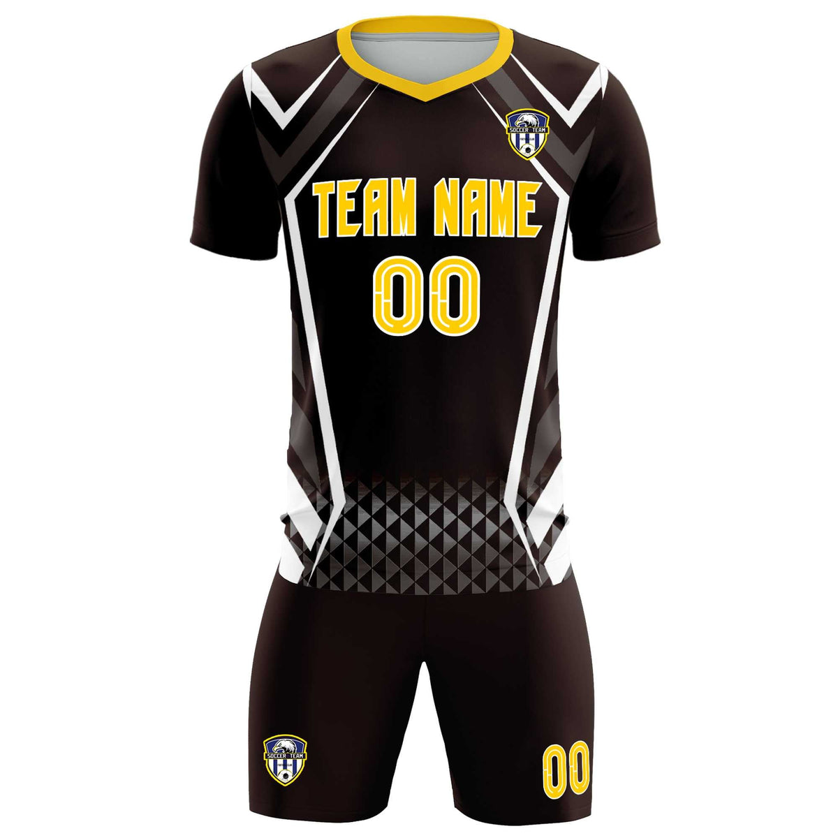 Custom Brown Abstract Breathable Football Kit Jersey