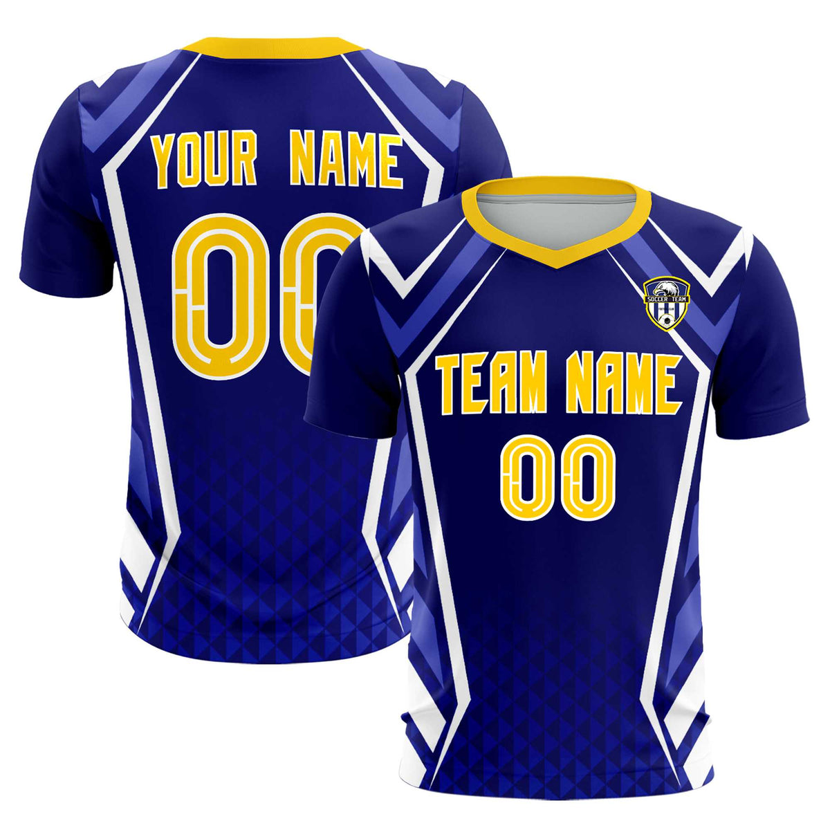 Custom Royal Abstract Breathable Football Kit Jersey