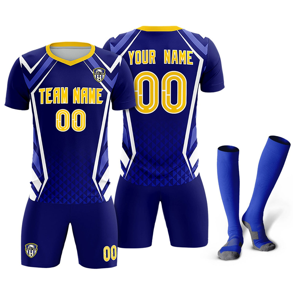 Custom Royal Abstract Breathable Football Kit Jersey