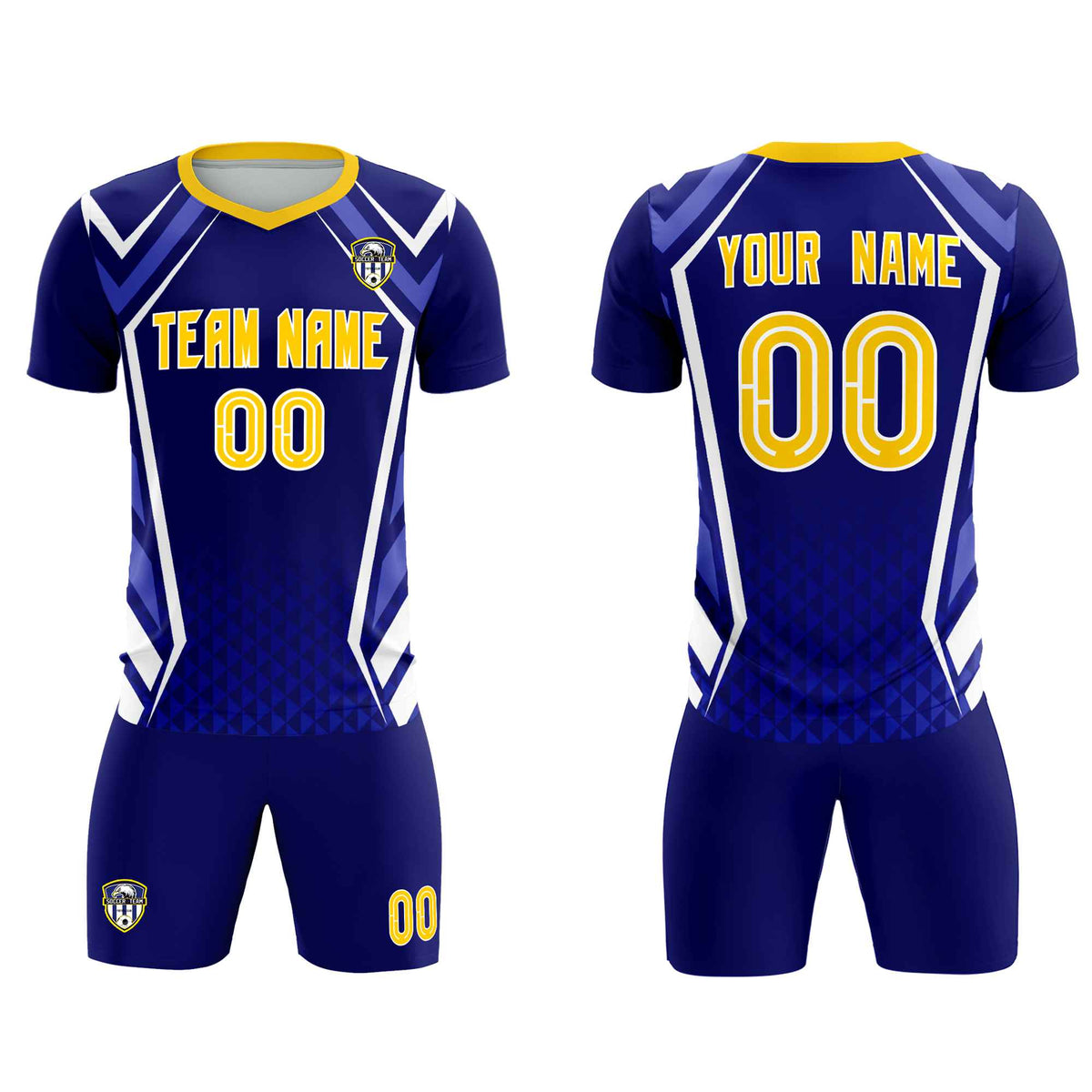 Custom Royal Abstract Breathable Football Kit Jersey