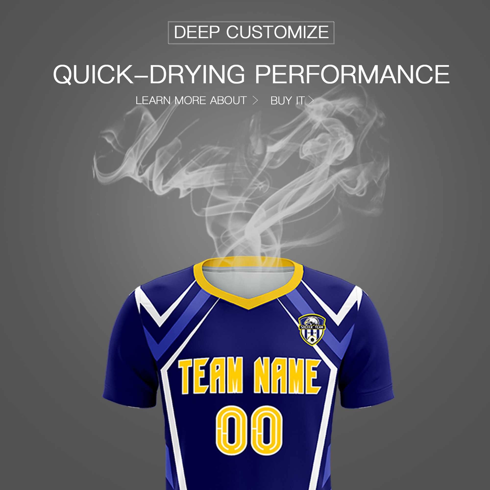 Custom Royal Abstract Breathable Football Kit Jersey