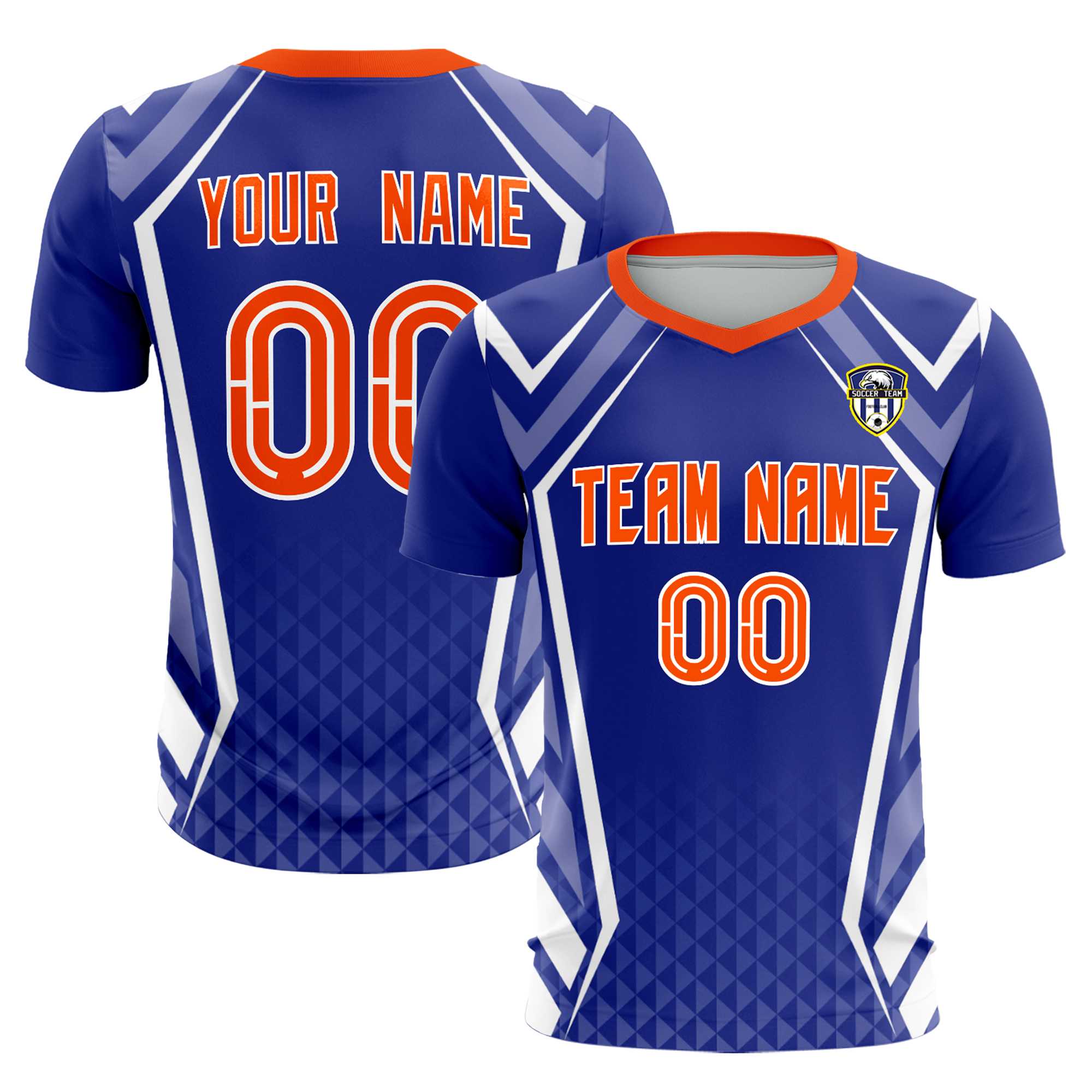 Custom Royal Abstract Breathable Football Kit Jersey
