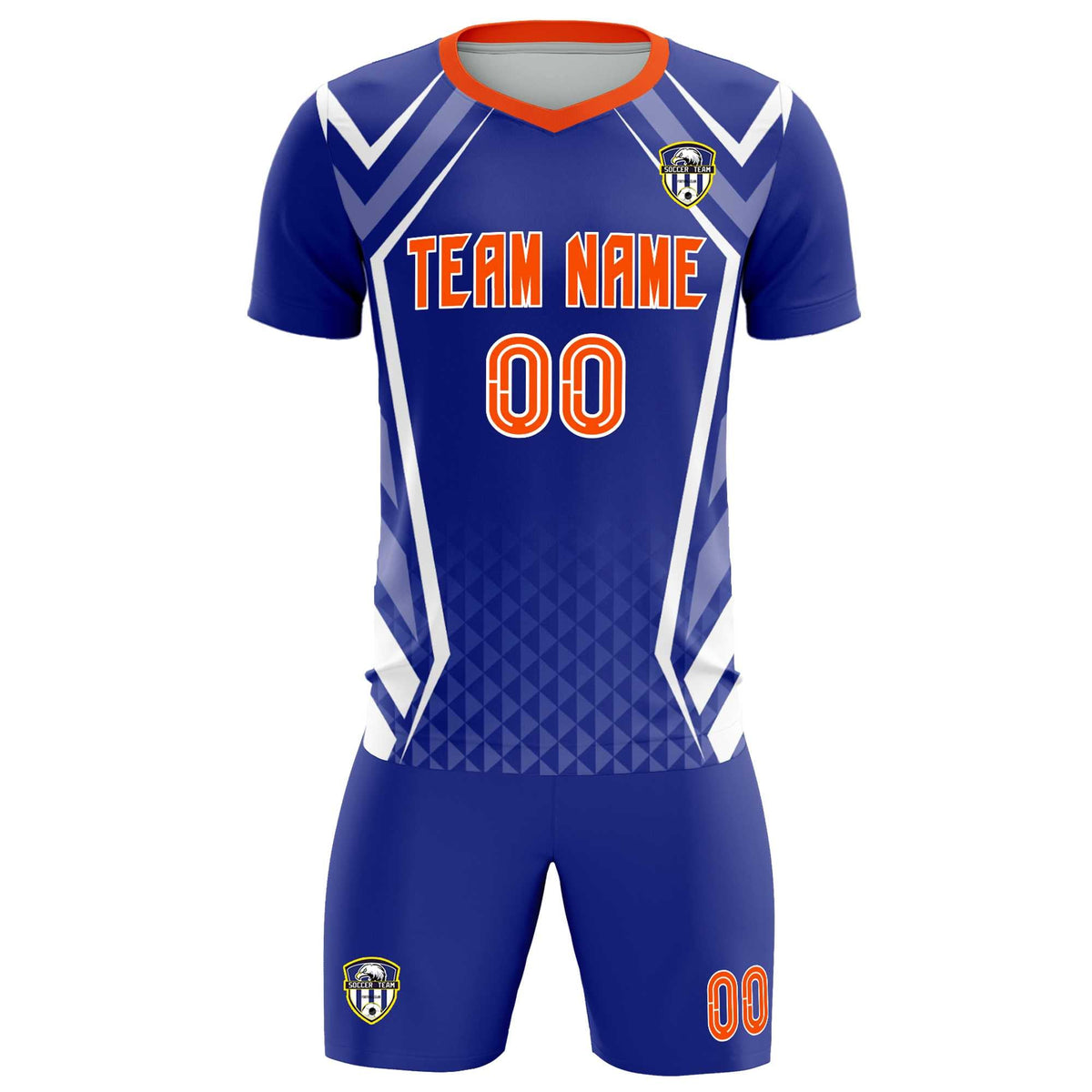 Custom Royal Abstract Breathable Football Kit Jersey