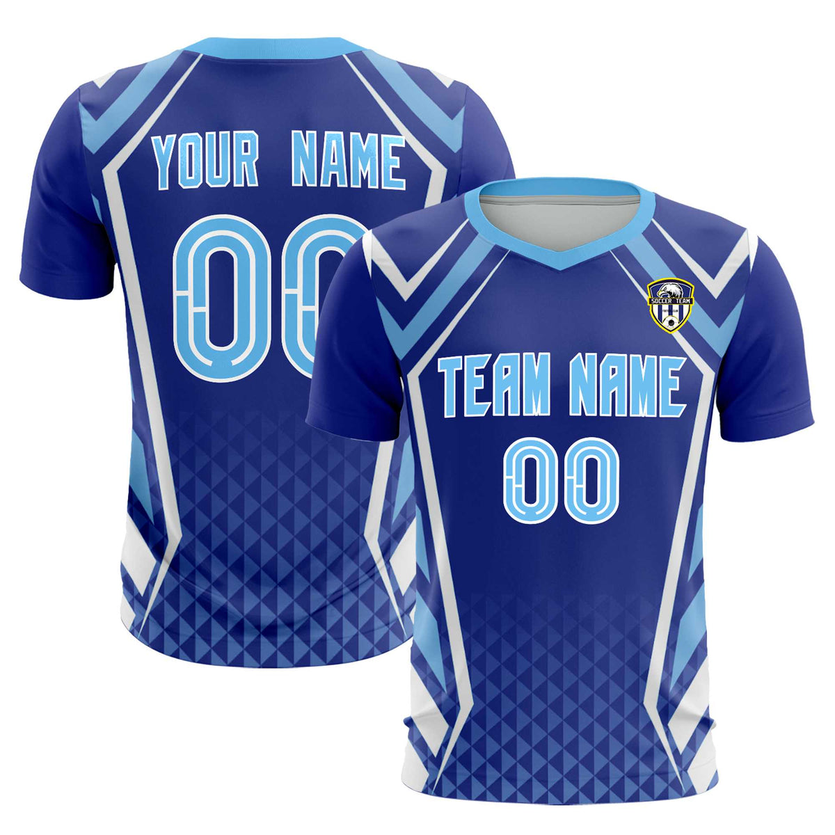 Custom Royal Abstract Breathable Football Kit Jersey