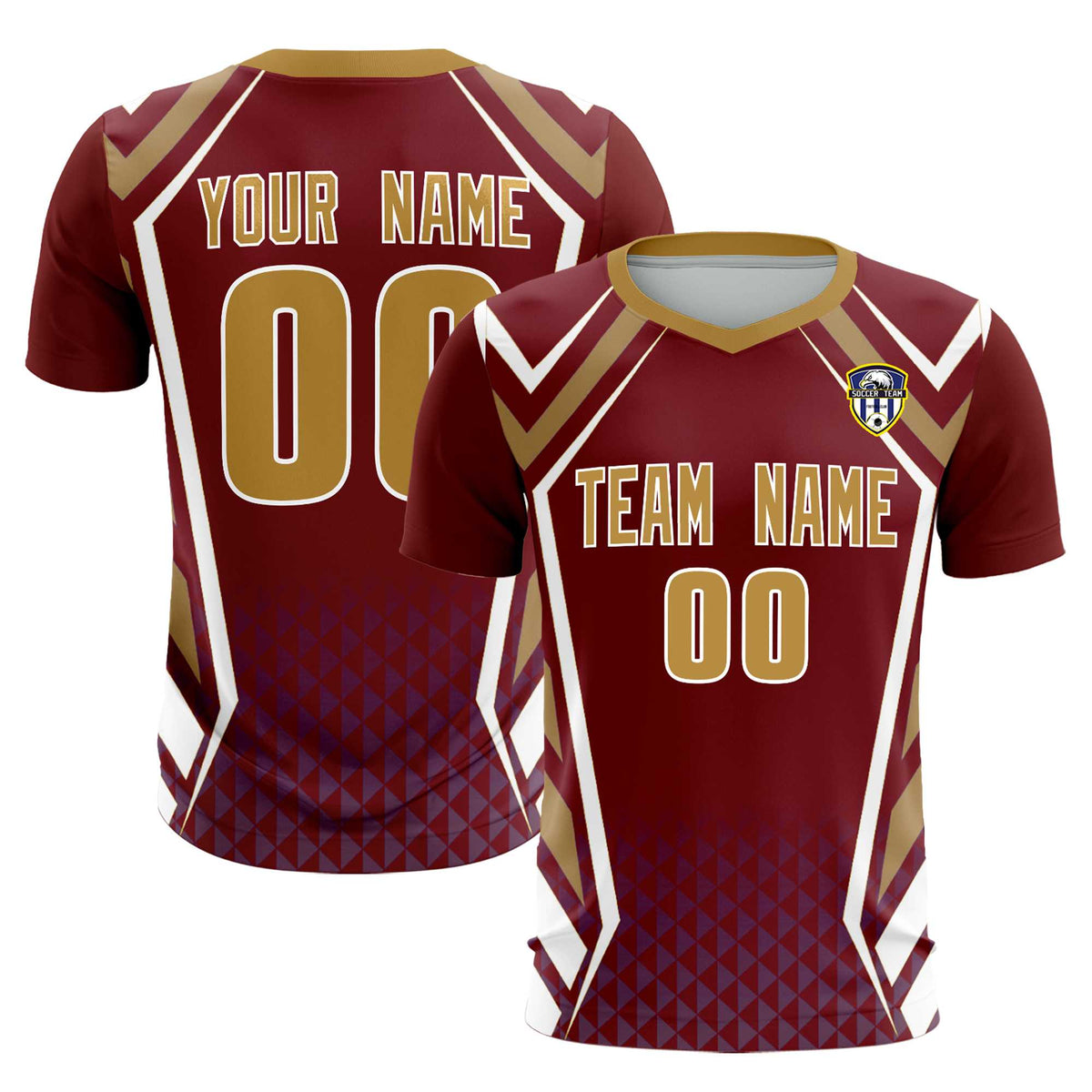 Custom Crimson Abstract Breathable Football Kit Jersey