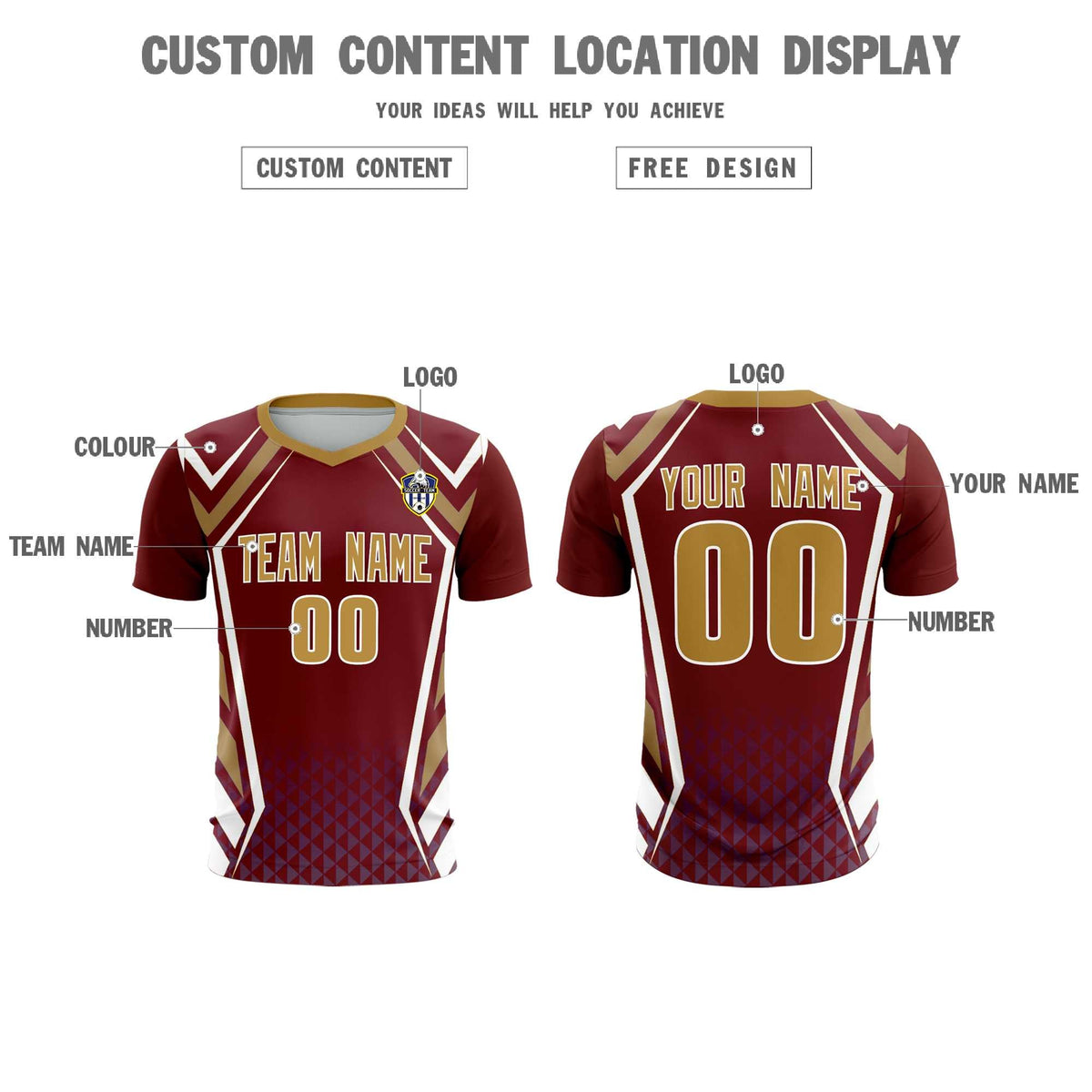 Custom Crimson Abstract Breathable Football Kit Jersey