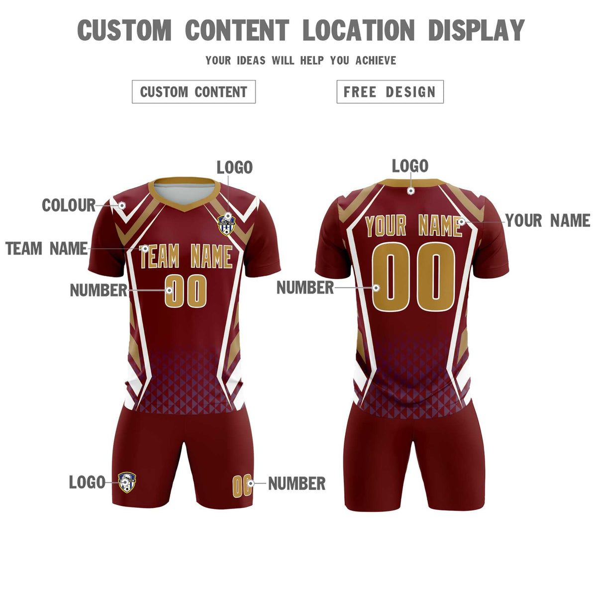 Custom Crimson Abstract Breathable Football Kit Jersey