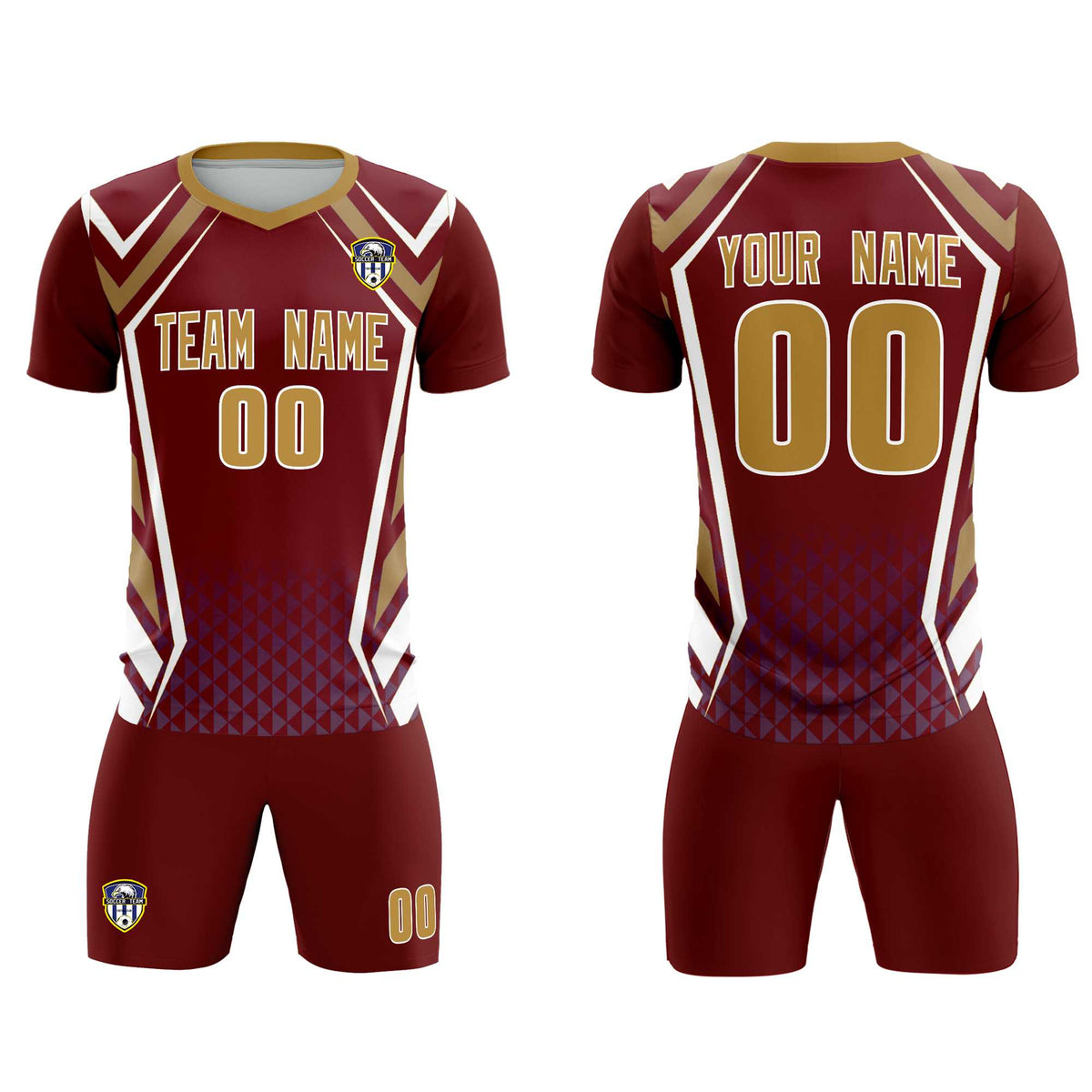 Custom Crimson Abstract Breathable Football Kit Jersey
