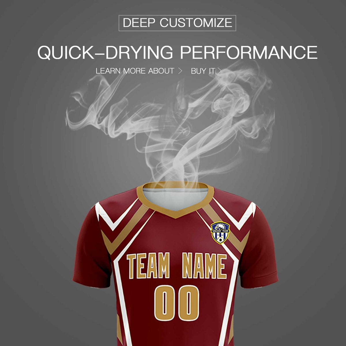 Custom Crimson Abstract Breathable Football Kit Jersey