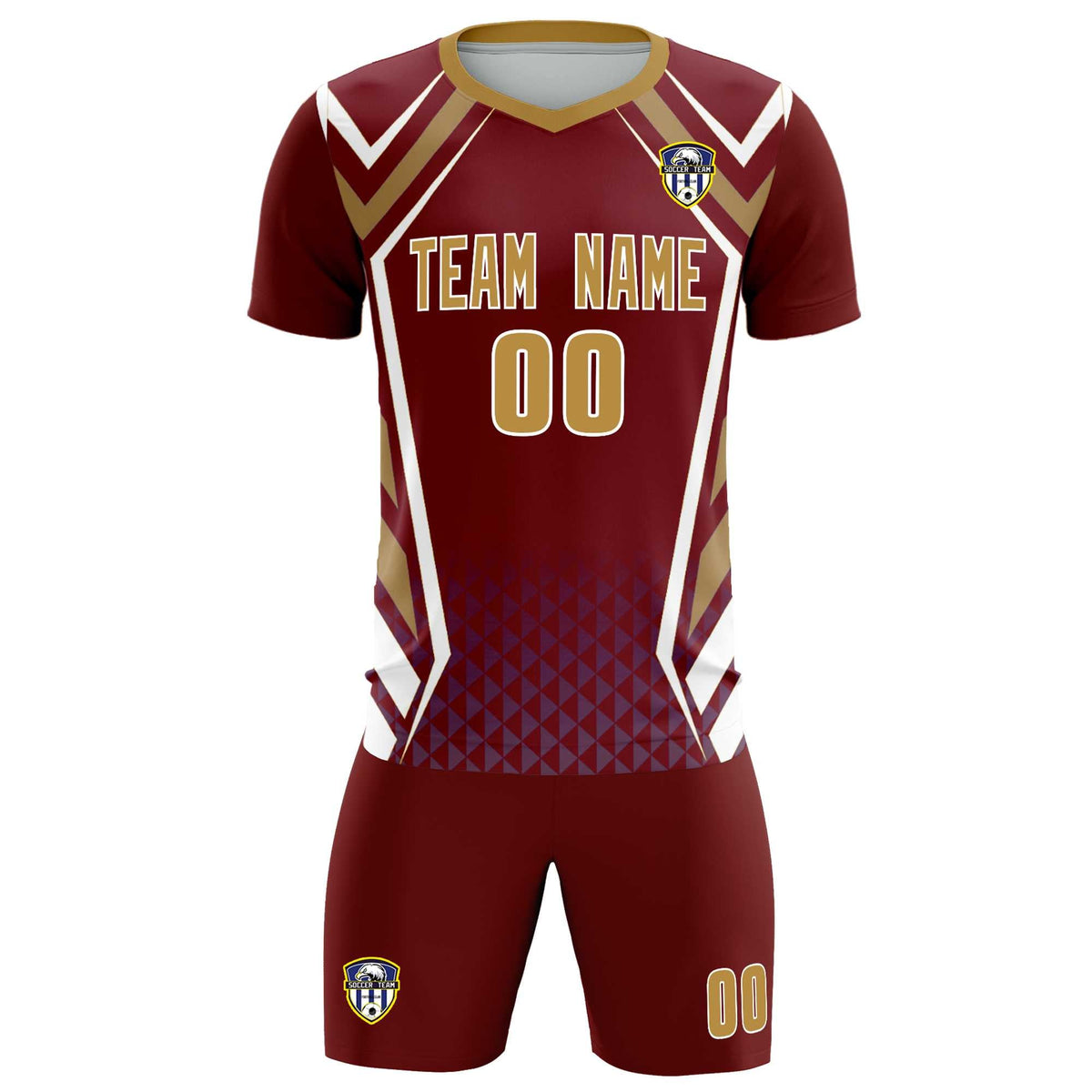 Custom Crimson Abstract Breathable Football Kit Jersey