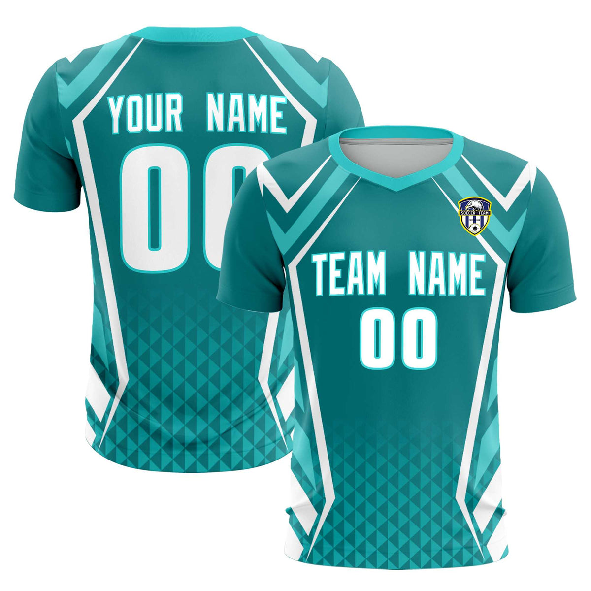 Custom Sky Blue Abstract Breathable Football Kit Jersey
