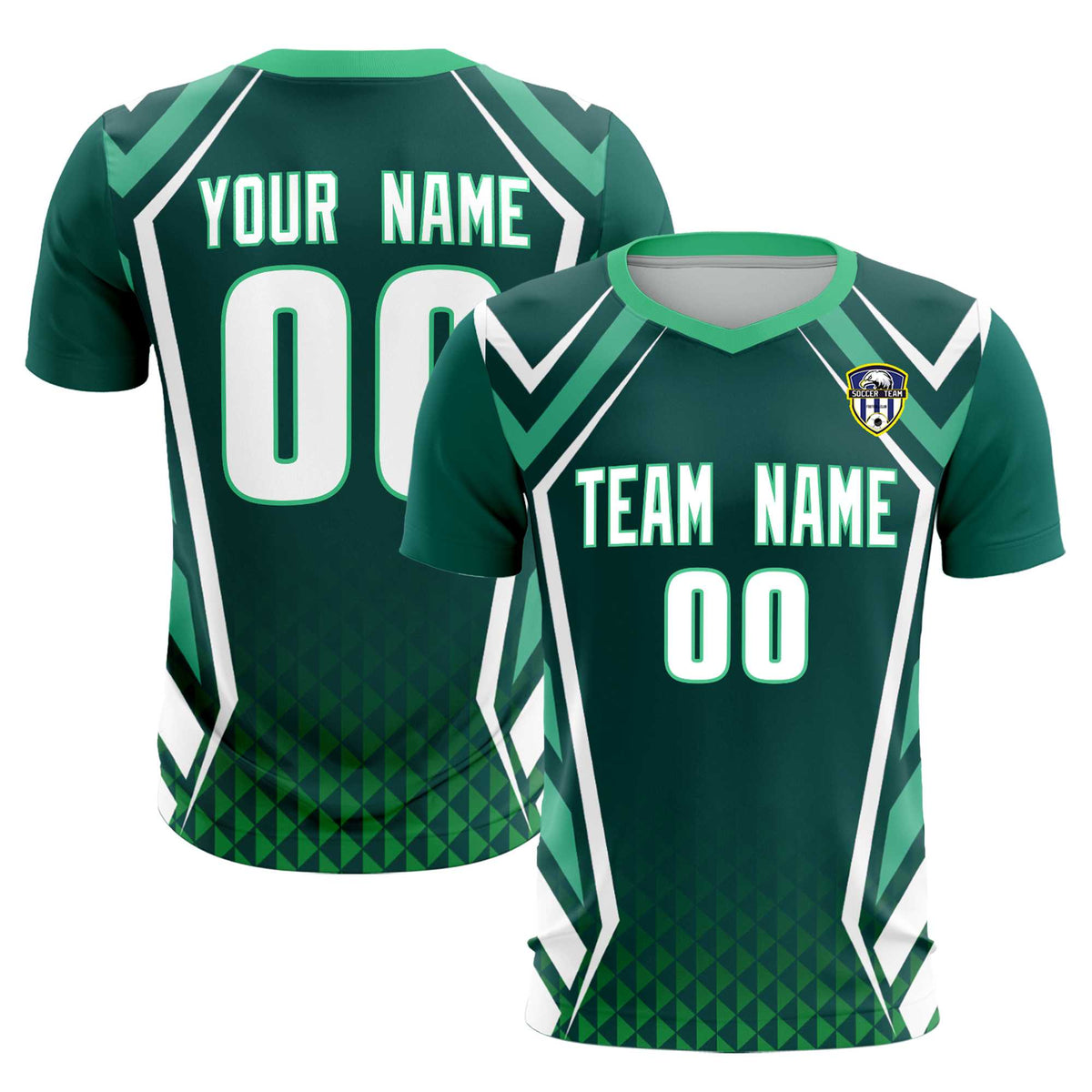 Custom Aqua Abstract Breathable Football Kit Jersey