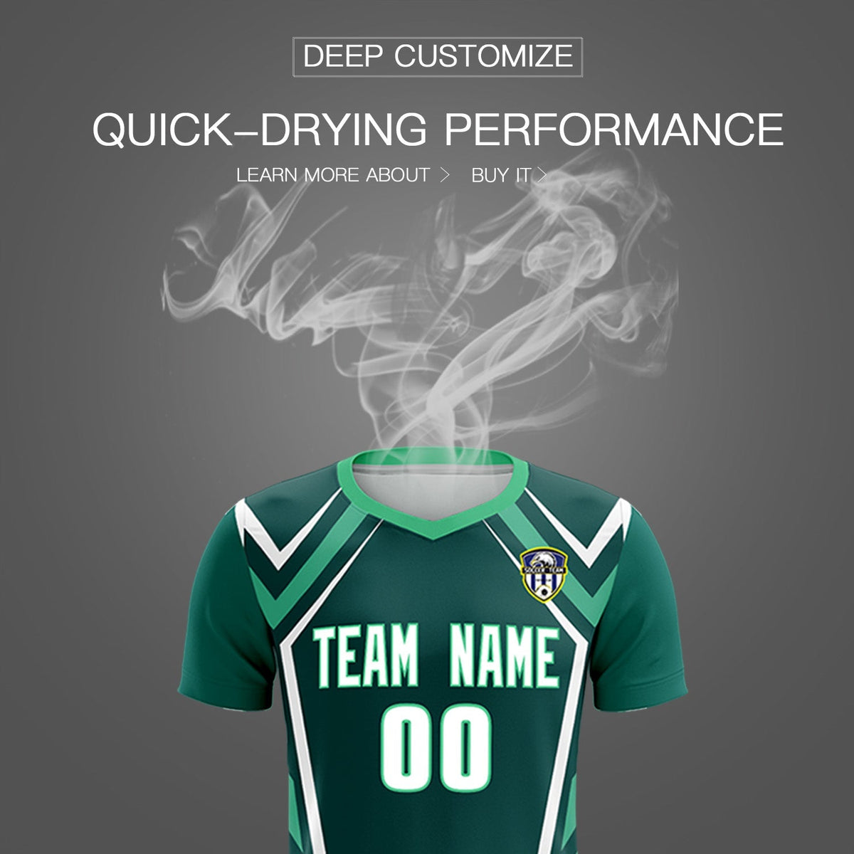 Custom Aqua Abstract Breathable Football Kit Jersey