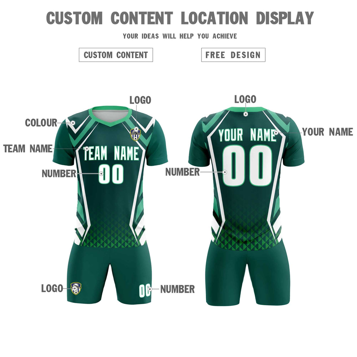 Custom Aqua Abstract Breathable Football Kit Jersey