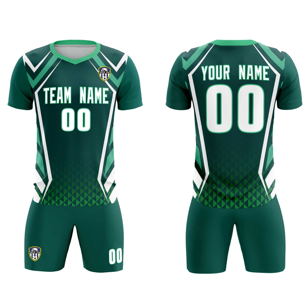 Custom Aqua Abstract Breathable Football Kit Jersey