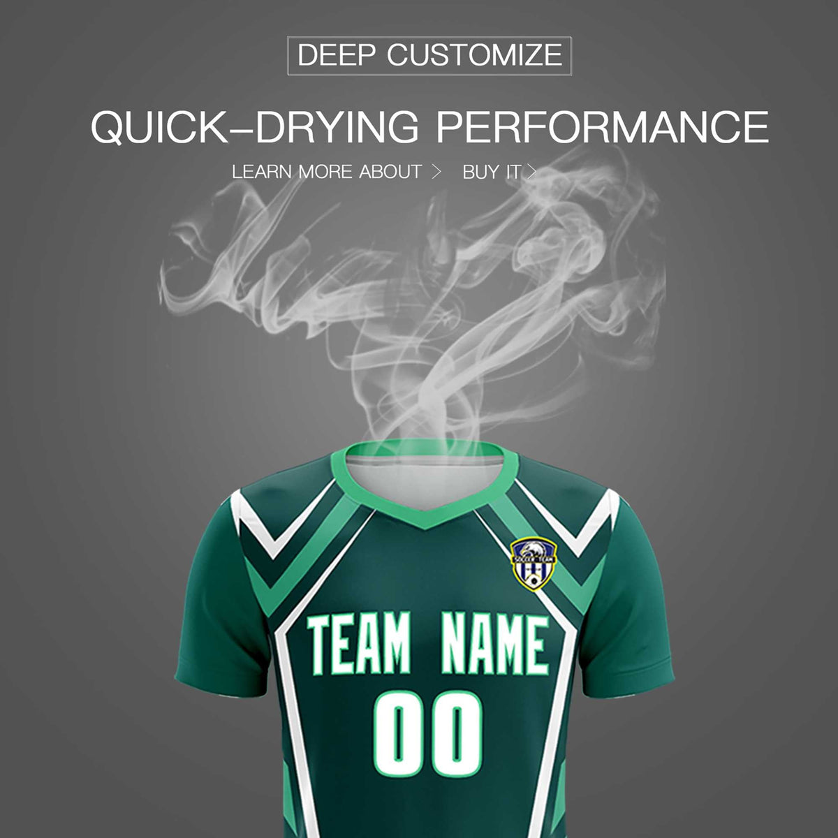 Custom Aqua Abstract Breathable Football Kit Jersey