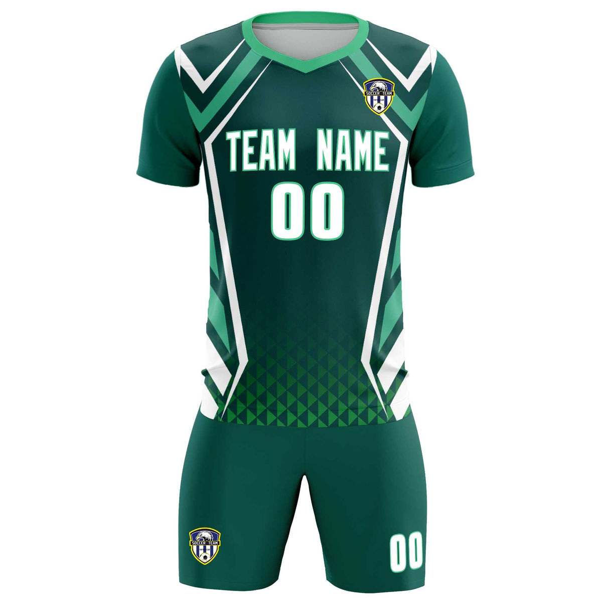 Custom Aqua Abstract Breathable Football Kit Jersey