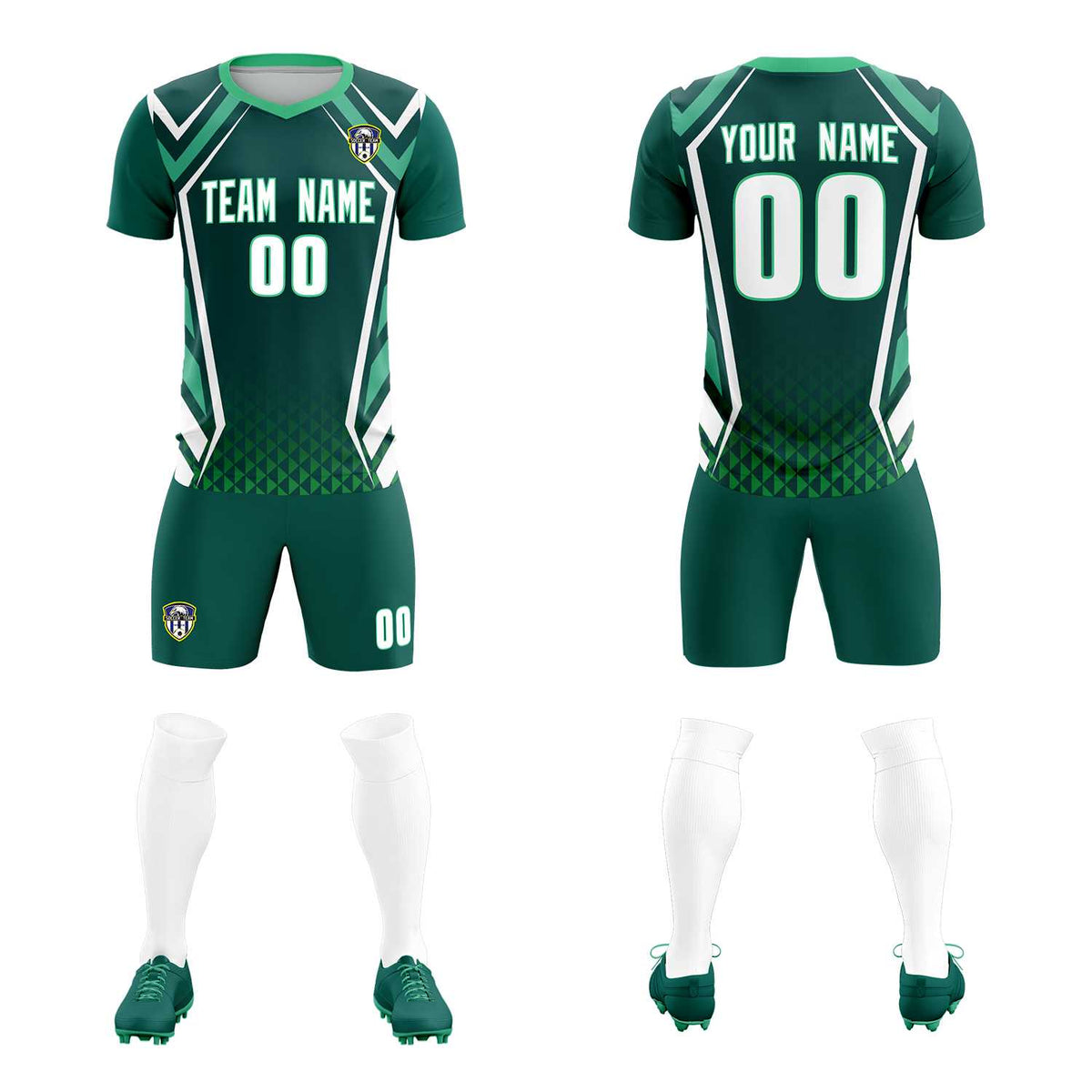 Custom Aqua Abstract Breathable Football Kit Jersey