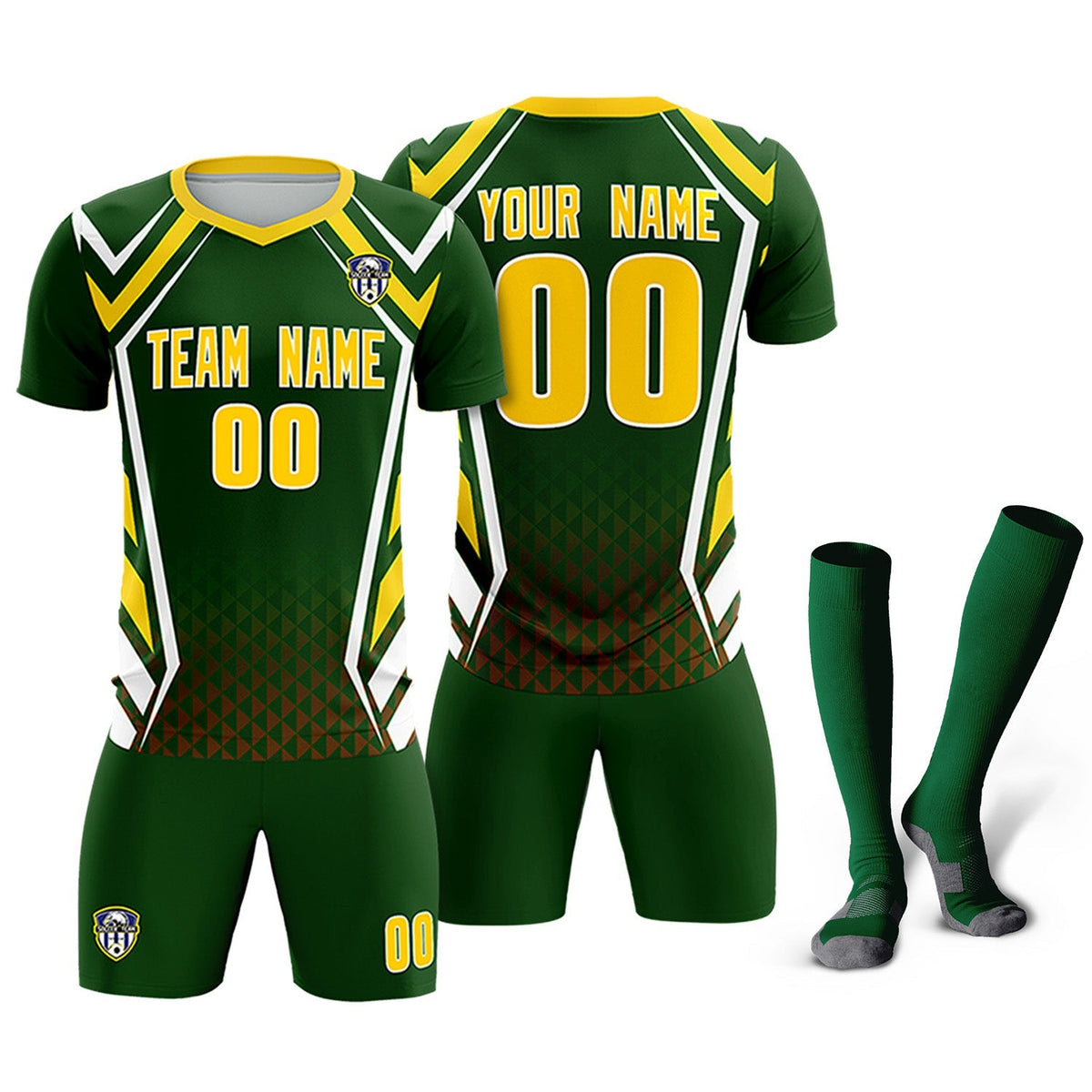 Custom Midnight Green Abstract Breathable Football Kit Jersey