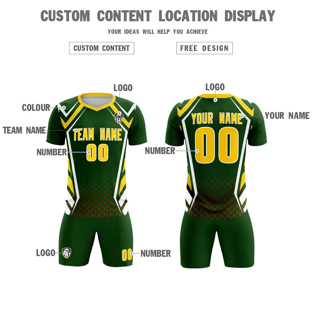 Custom Midnight Green Abstract Breathable Football Kit Jersey