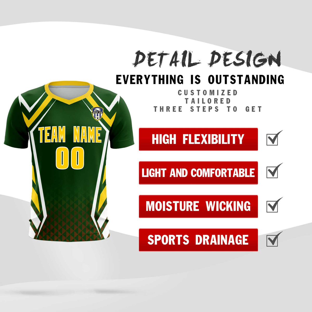 Custom Midnight Green Abstract Breathable Football Kit Jersey