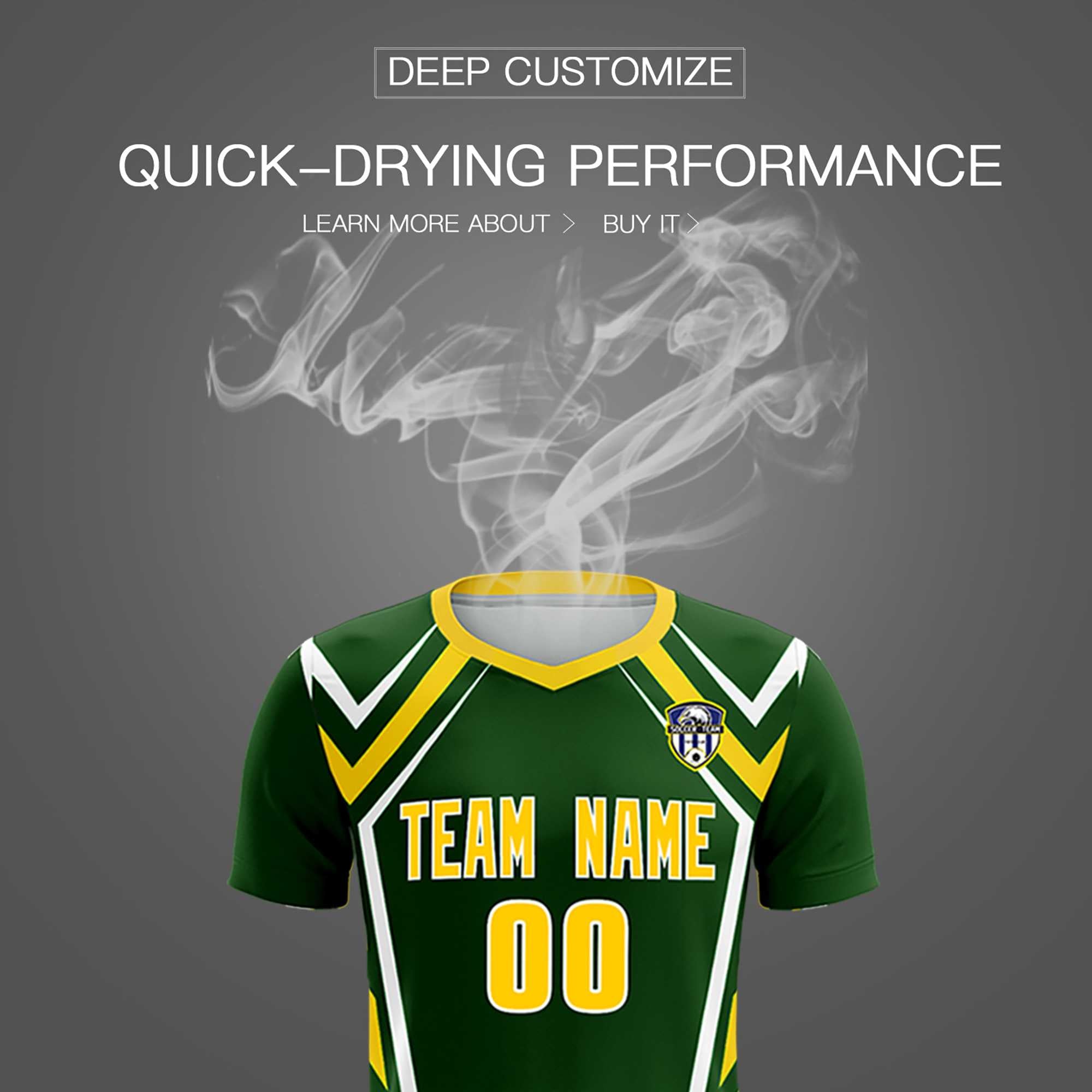 Custom Midnight Green Abstract Breathable Football Kit Jersey