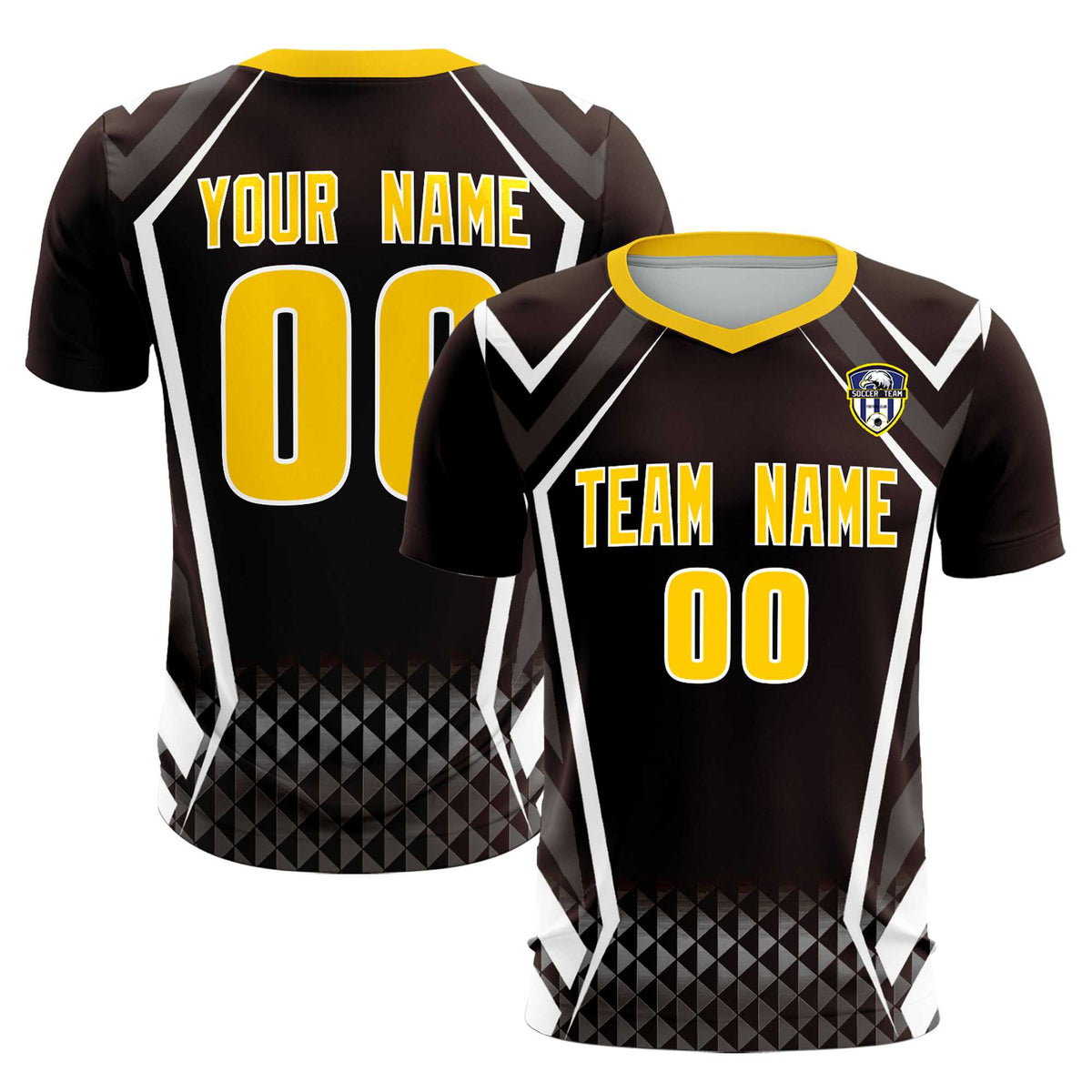 Custom Brown Abstract Breathable Football Kit Jersey
