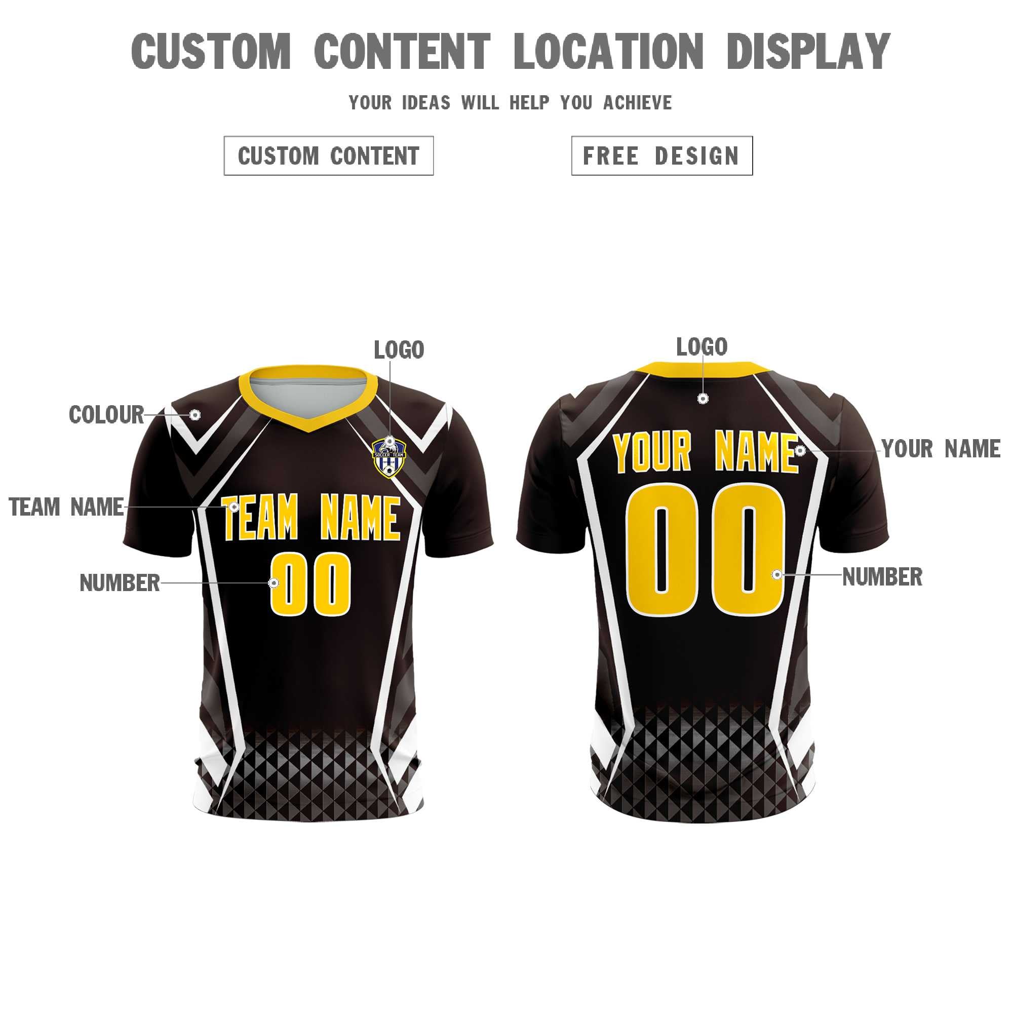 Custom Brown Abstract Breathable Football Kit Jersey