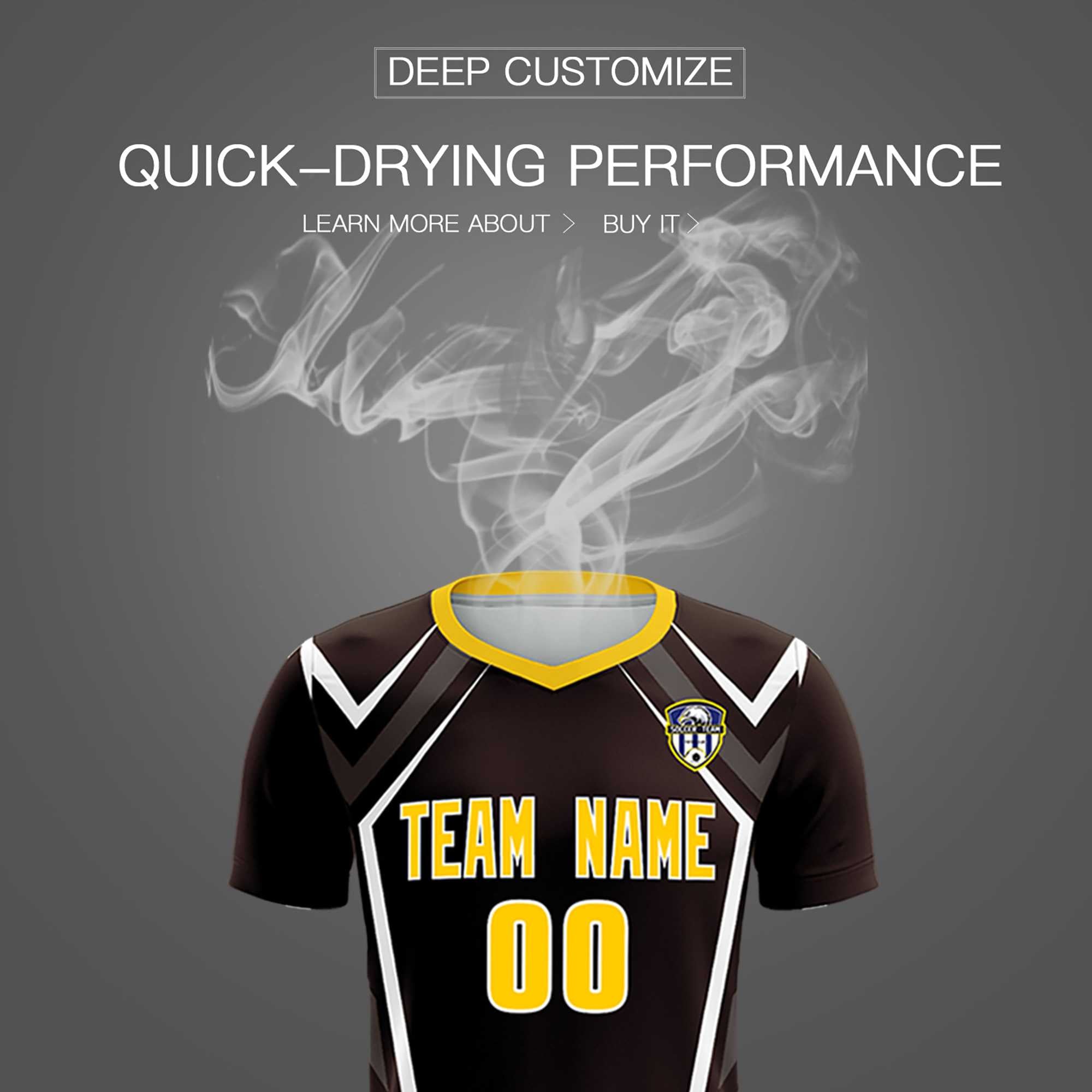 Custom Brown Abstract Breathable Football Kit Jersey