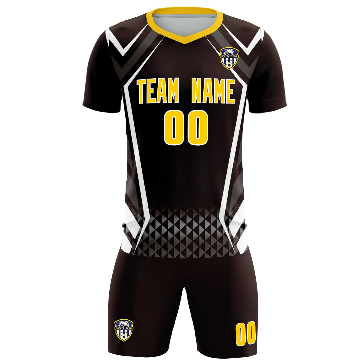 Custom Brown Abstract Breathable Football Kit Jersey