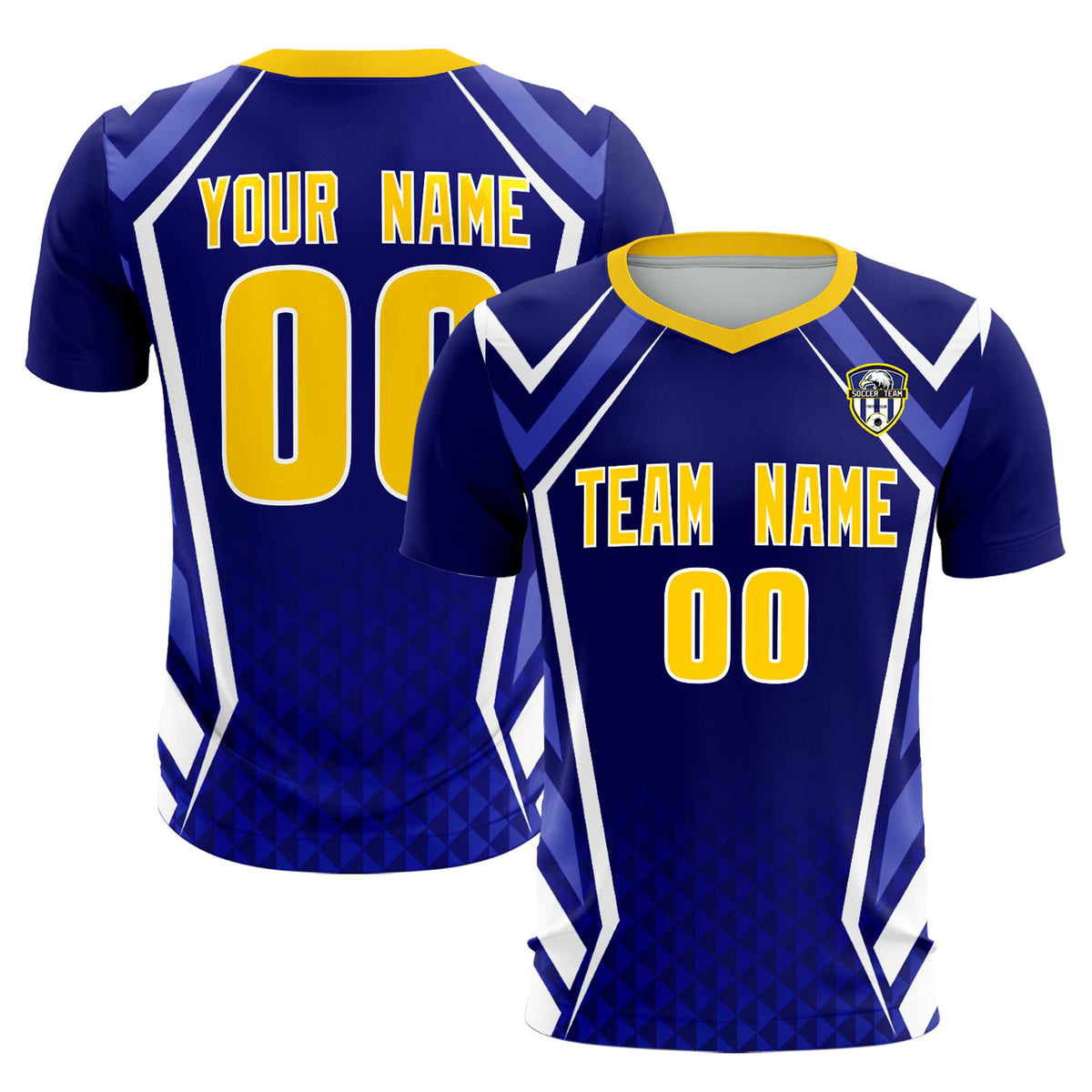 Custom Royal Abstract Breathable Football Kit Jersey