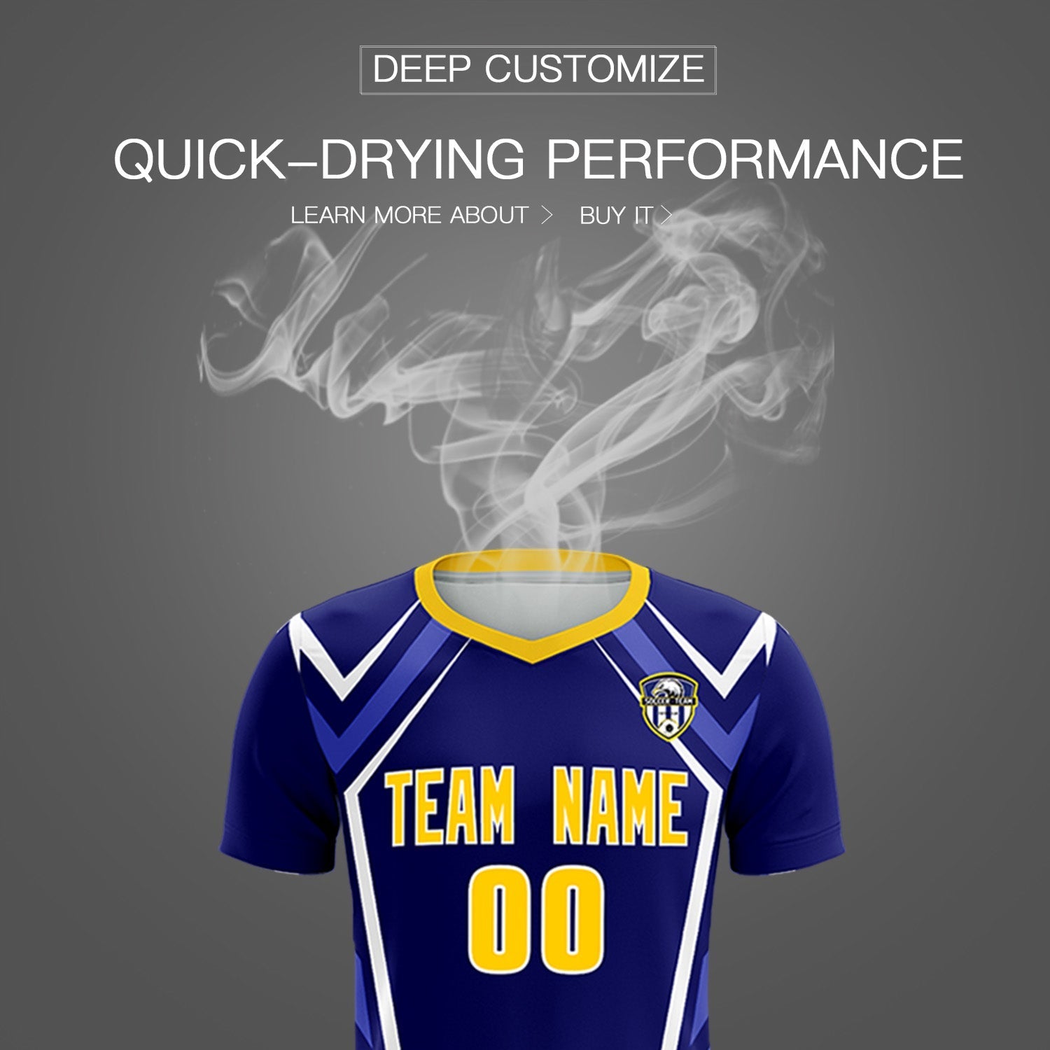 Custom Royal Abstract Breathable Football Kit Jersey