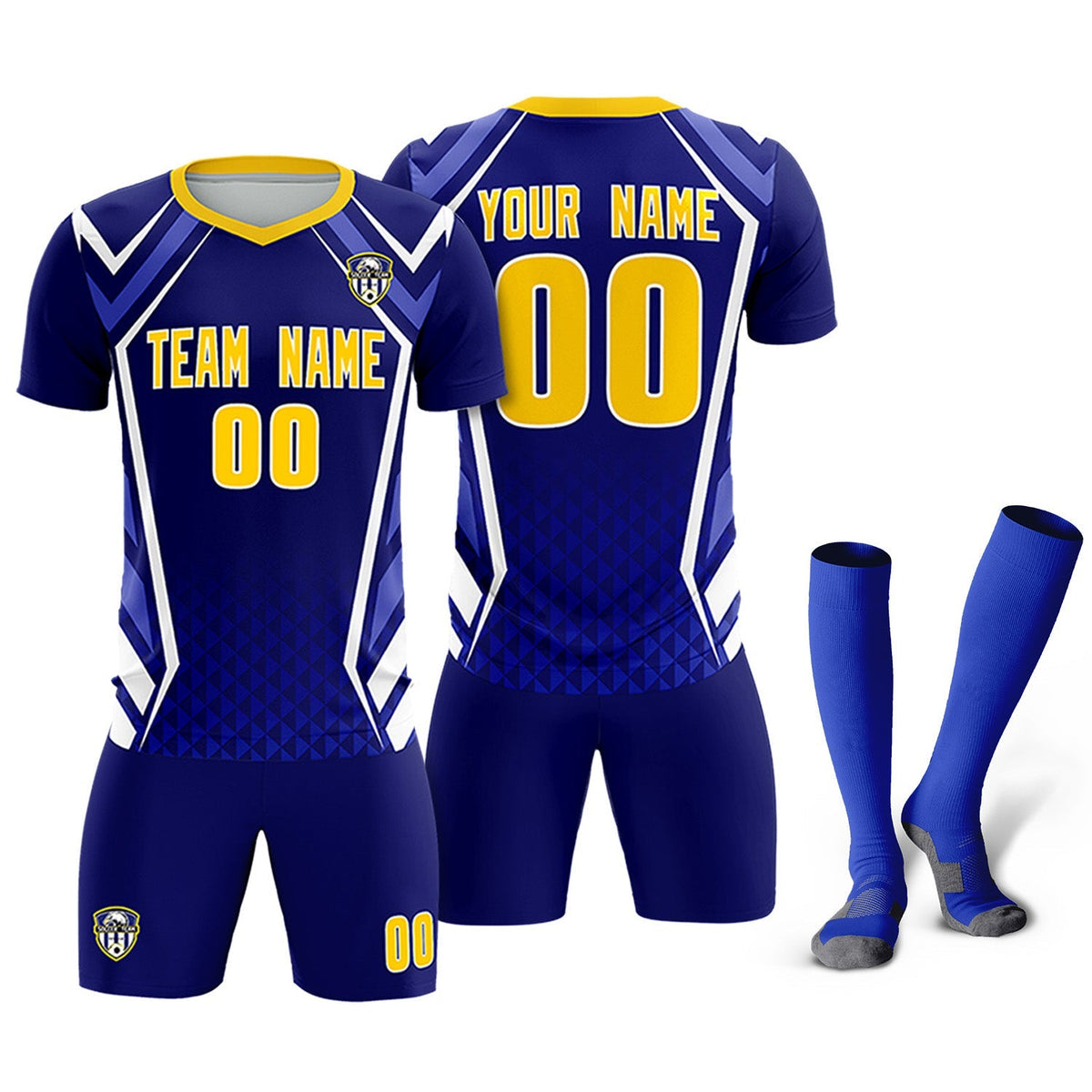 Custom Royal Abstract Breathable Football Kit Jersey